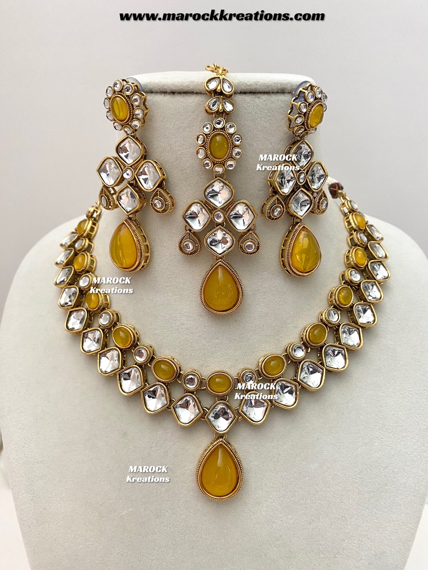 Romana Premium Quality Kundan Statement Necklace set