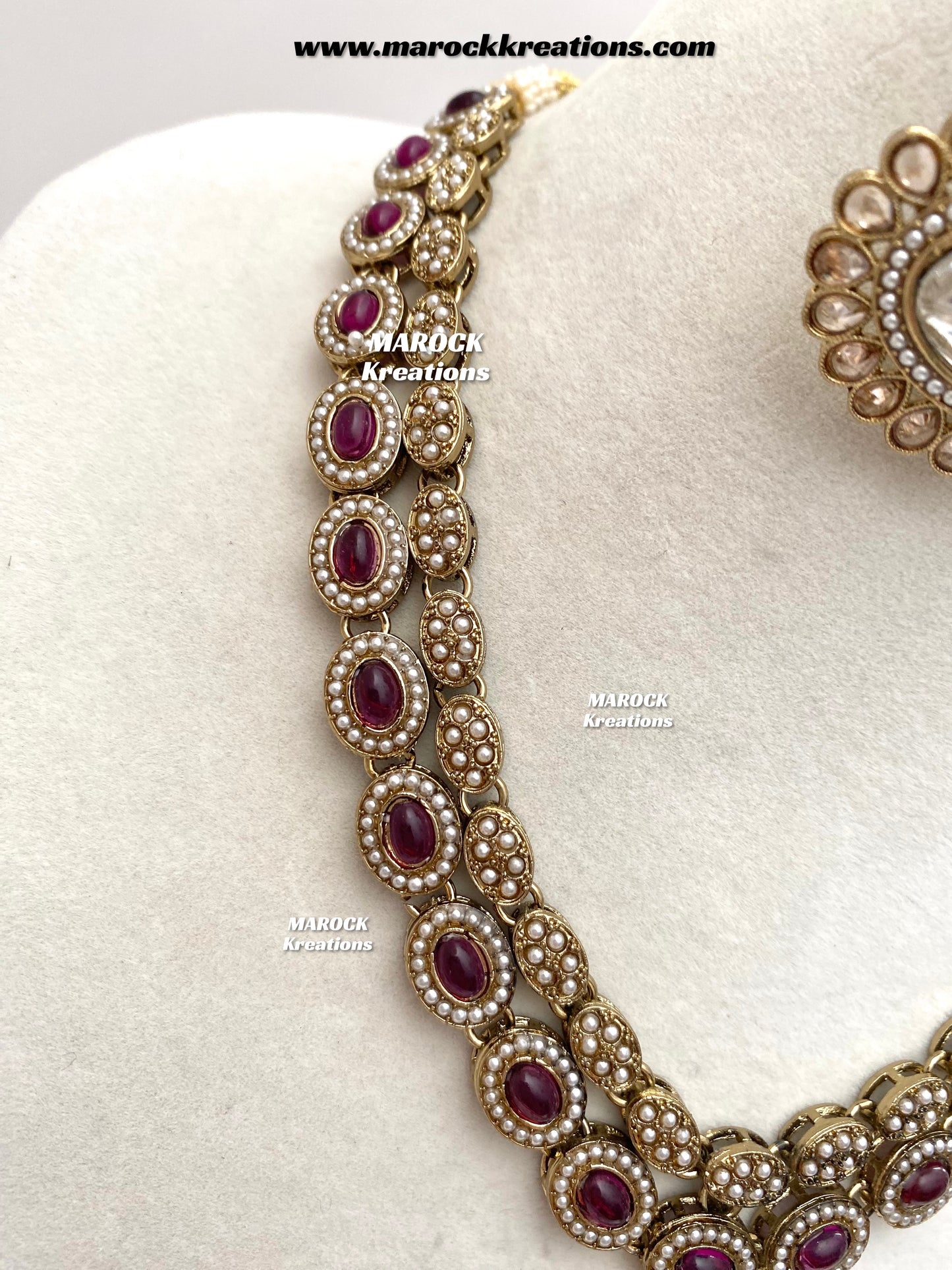 Nadira Kundan Polki double layer Necklace set