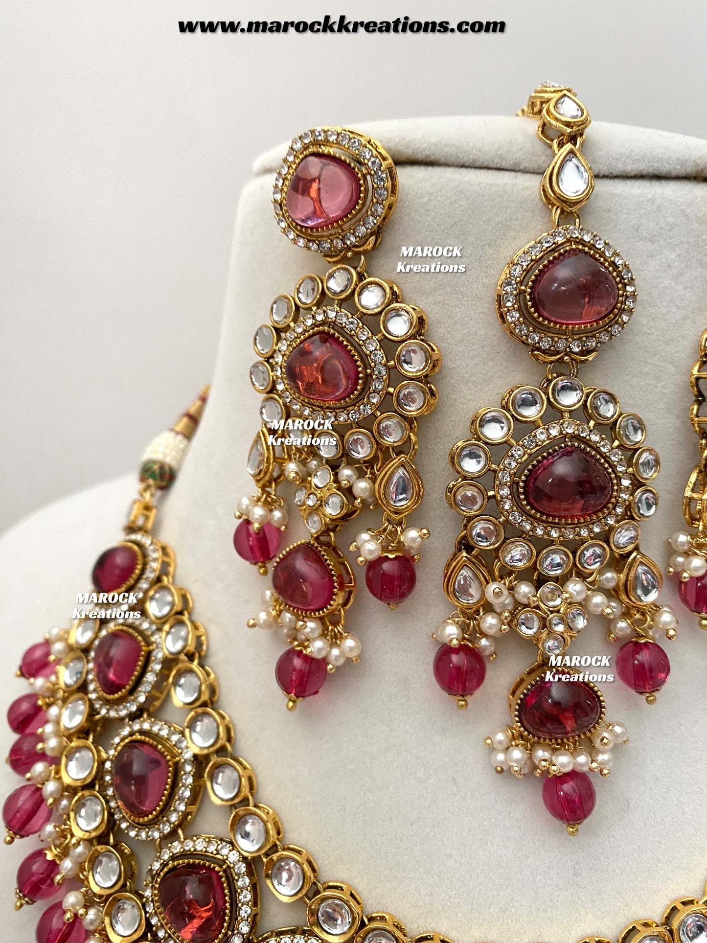 Harsha Premium Quality Kundan and Monalisa stone Statement Necklace set