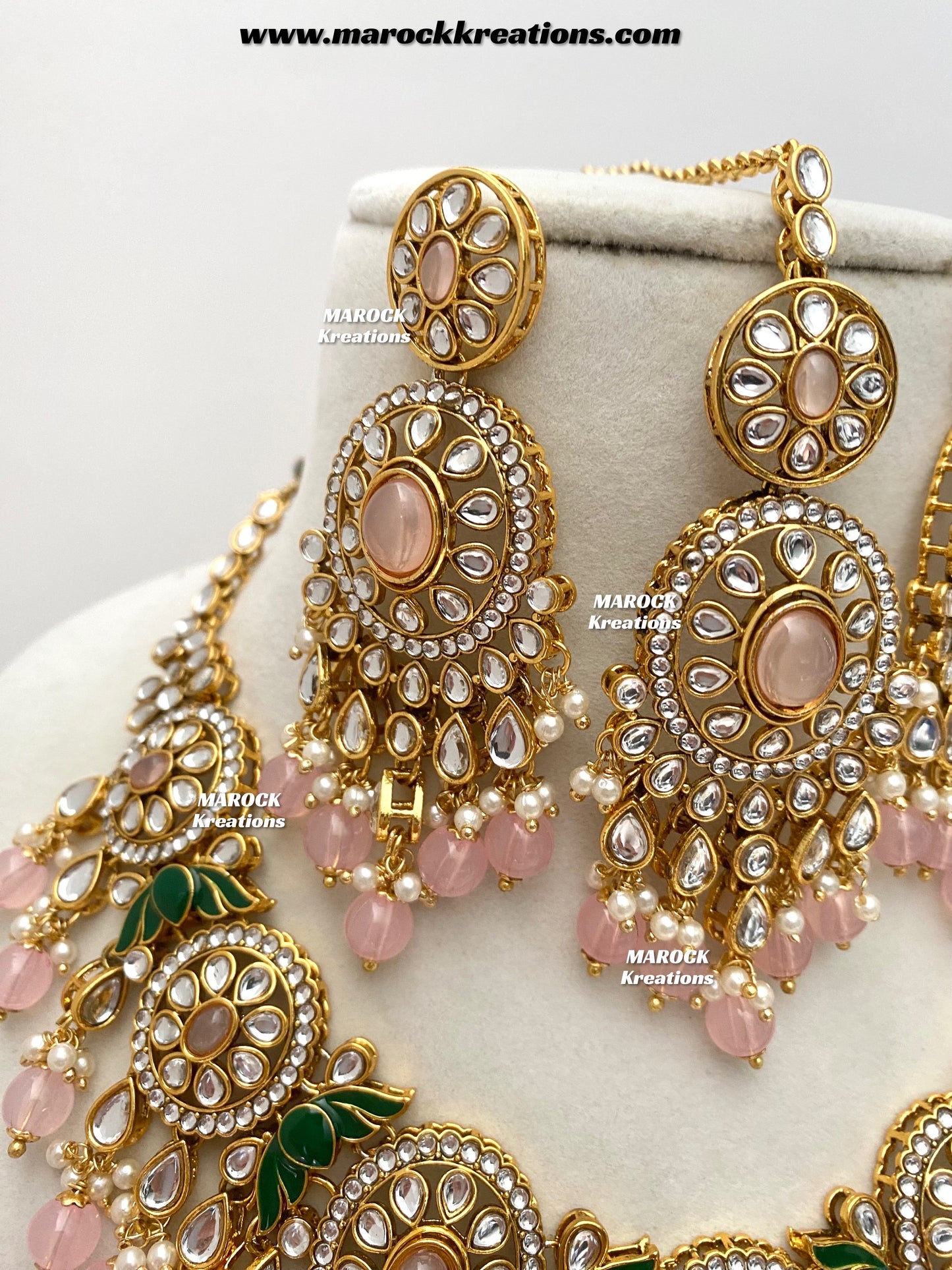 Iqra Premium Quality Kundan Meenakari Statement Necklace set