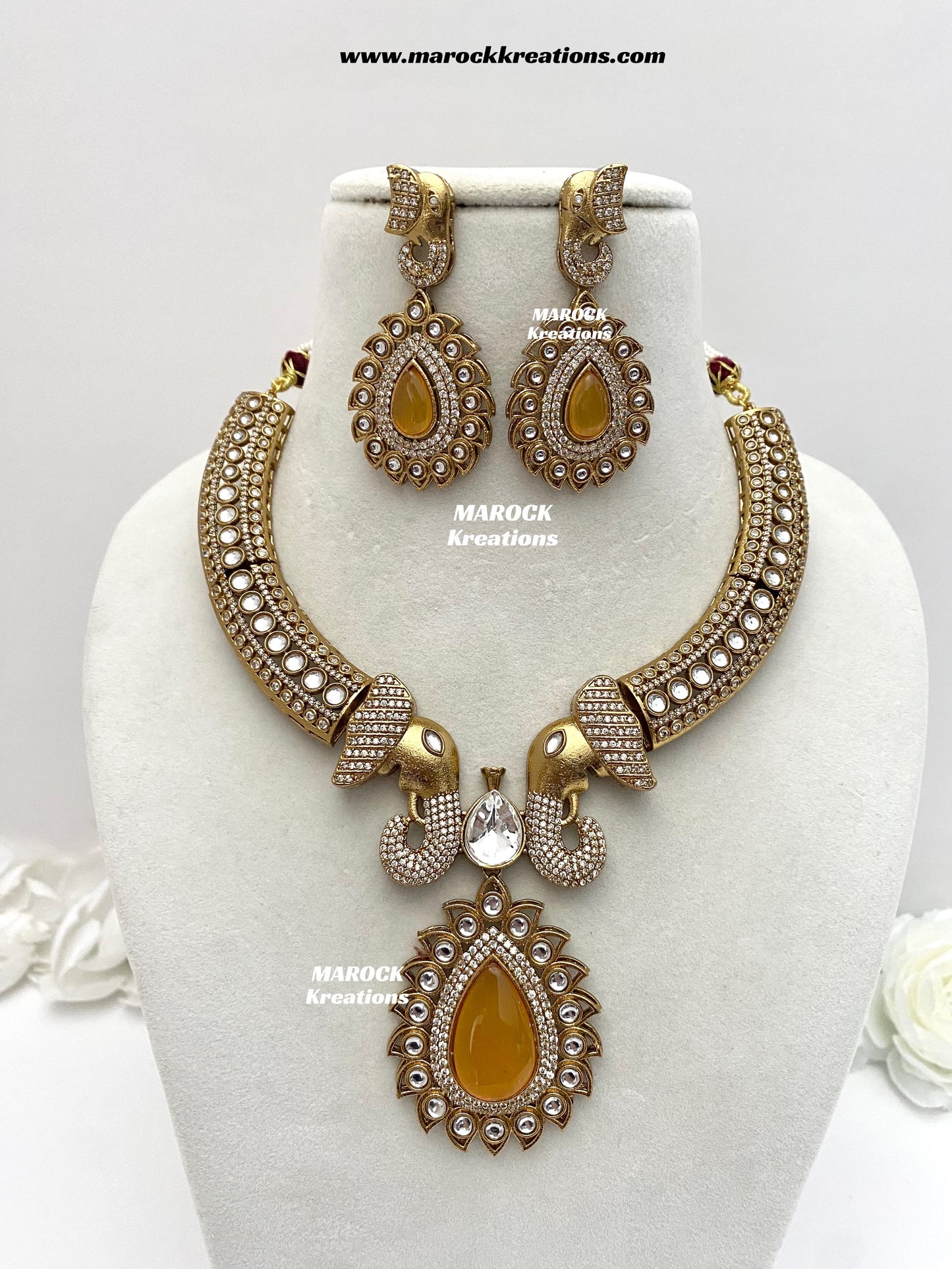 Eshita Sabyasachi inspired Premium Quality Moissanite Kundan Statement Necklace set
