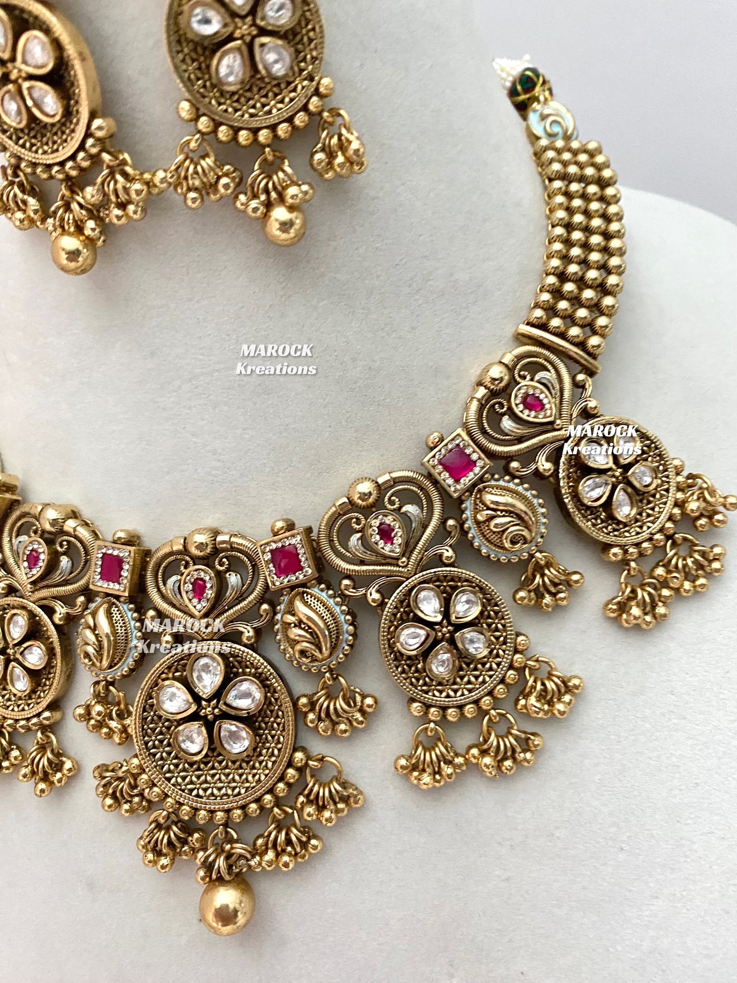 Rafia Premium Quality Gold plated Kundan exclusive Necklace set