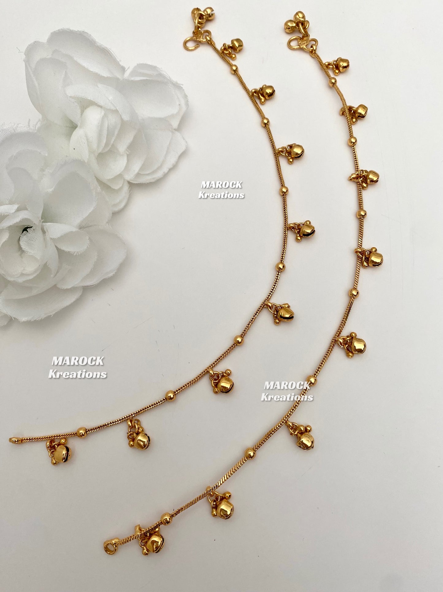 Gold plated Anklets/Payal/Jhanjhran (come in a pair)