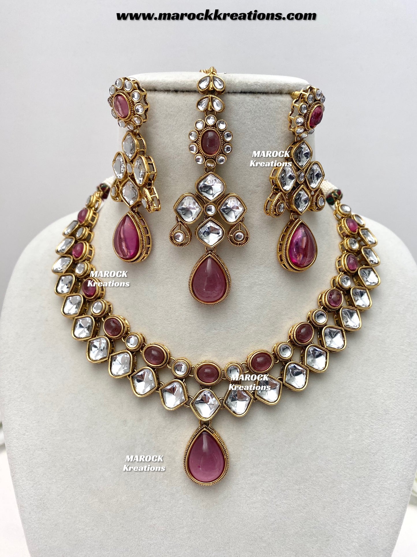 Romana Premium Quality Kundan Statement Necklace set