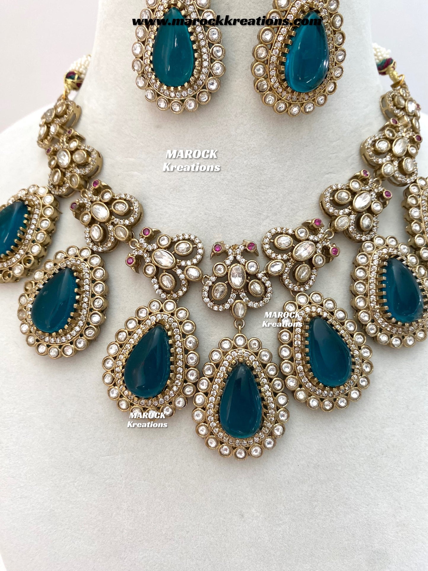 Roselina Sabyasachi inspired Premium Quality Moissanite Kundan Statement Necklace set