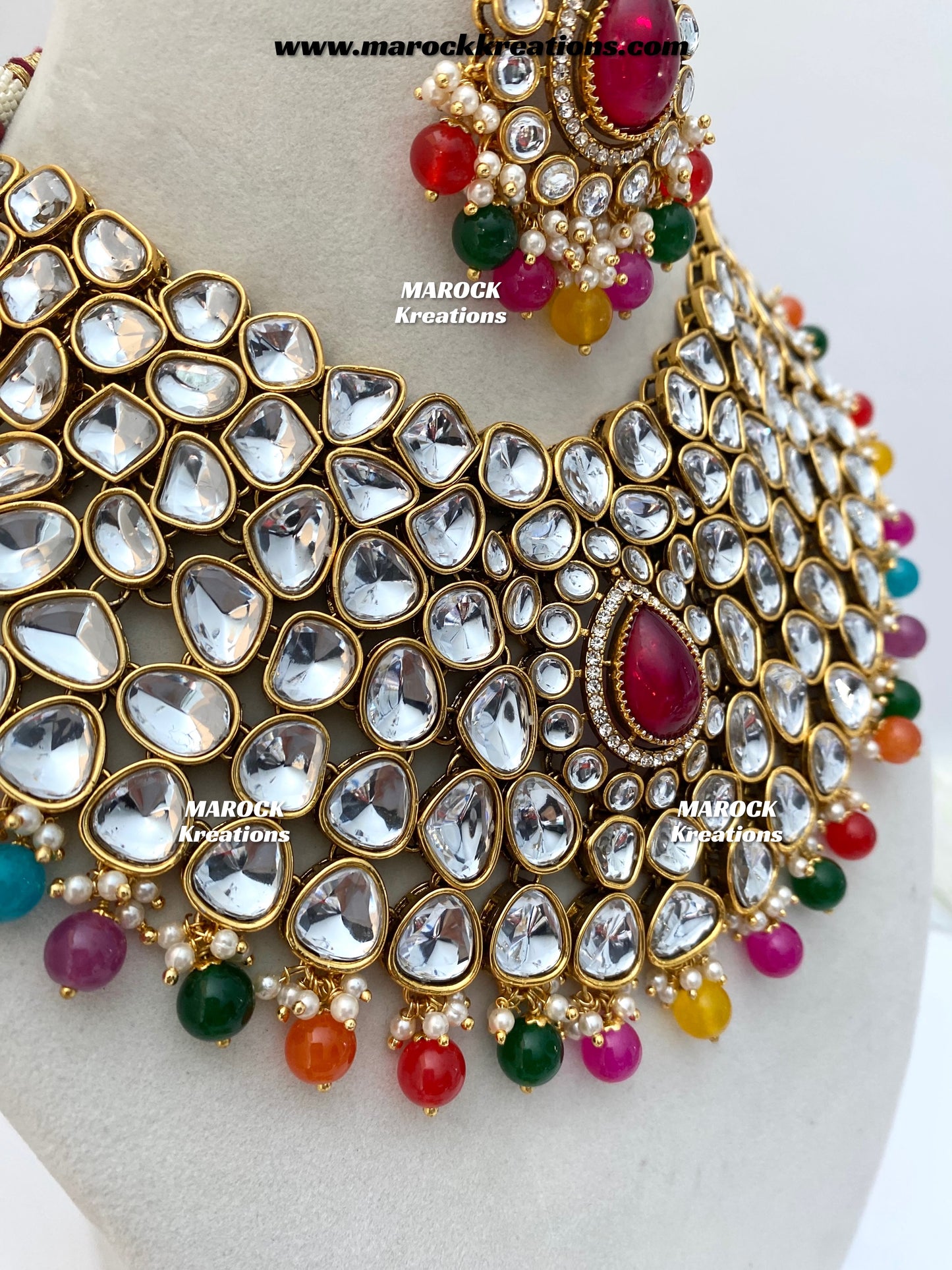 Ruhi Premium Quality Statement Kundan Necklace/Bridal set
