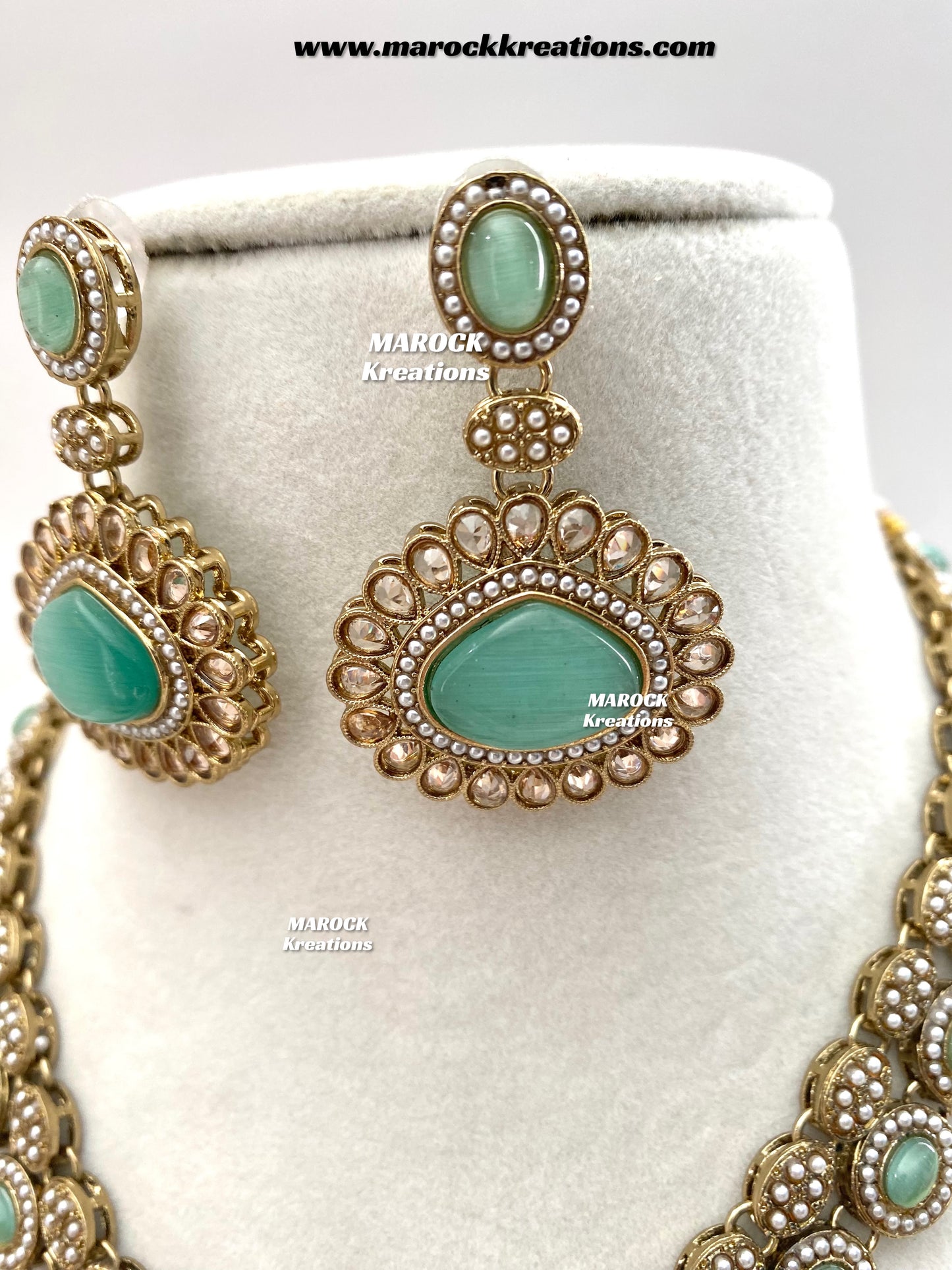 Nadira Kundan Polki double layer Necklace set