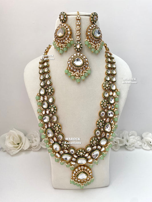 Aanchal Premium Quality Kundan Rani Haar/Long necklace set
