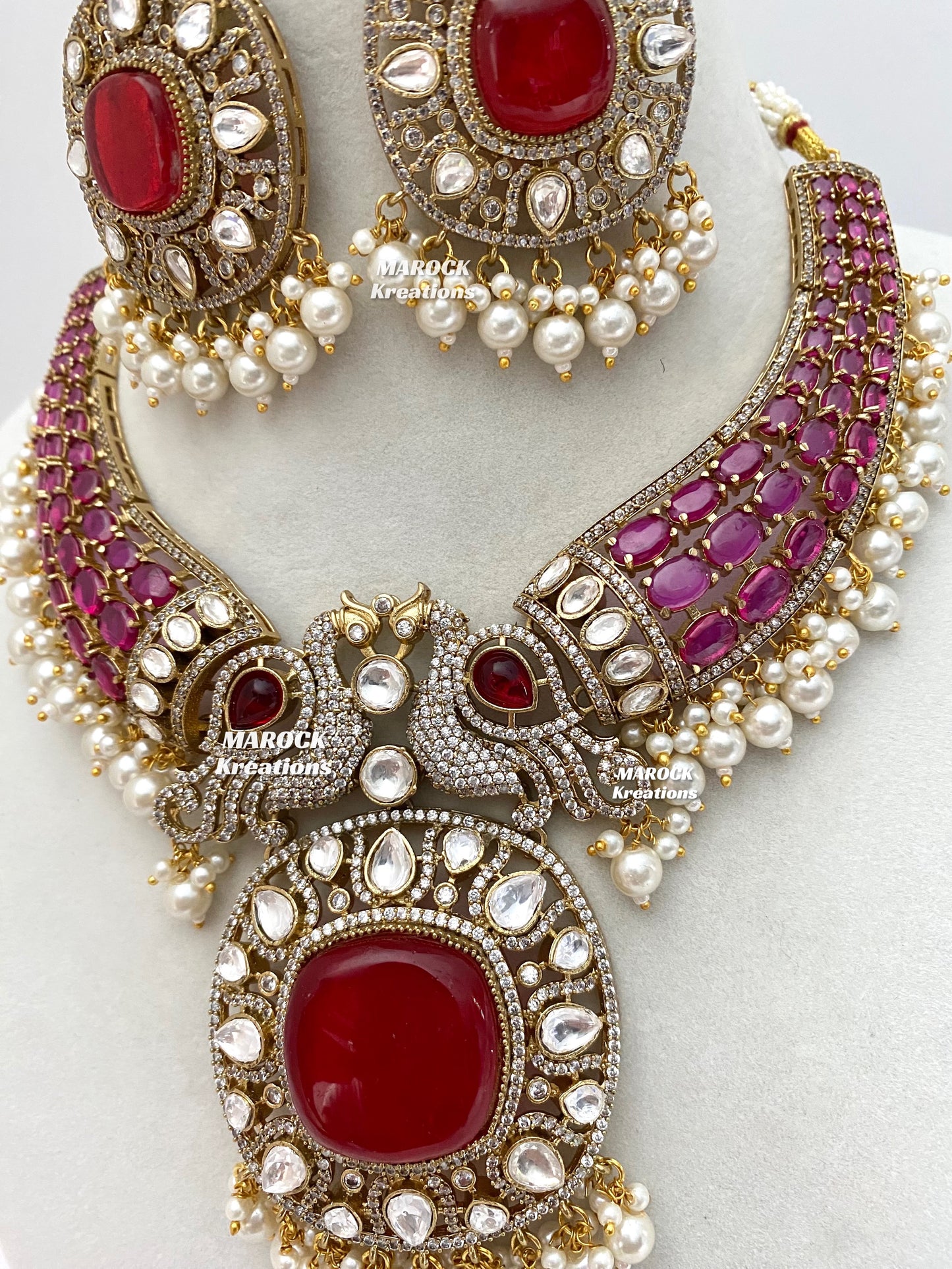 Ravina Tandon Bollywood style Sabyasachi inspired Premium Quality Moissanite Kundan Necklace set