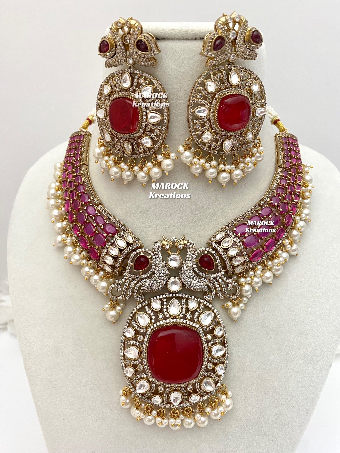 Ravina Tandon Bollywood style Sabyasachi inspired Premium Quality Moissanite Kundan Necklace set