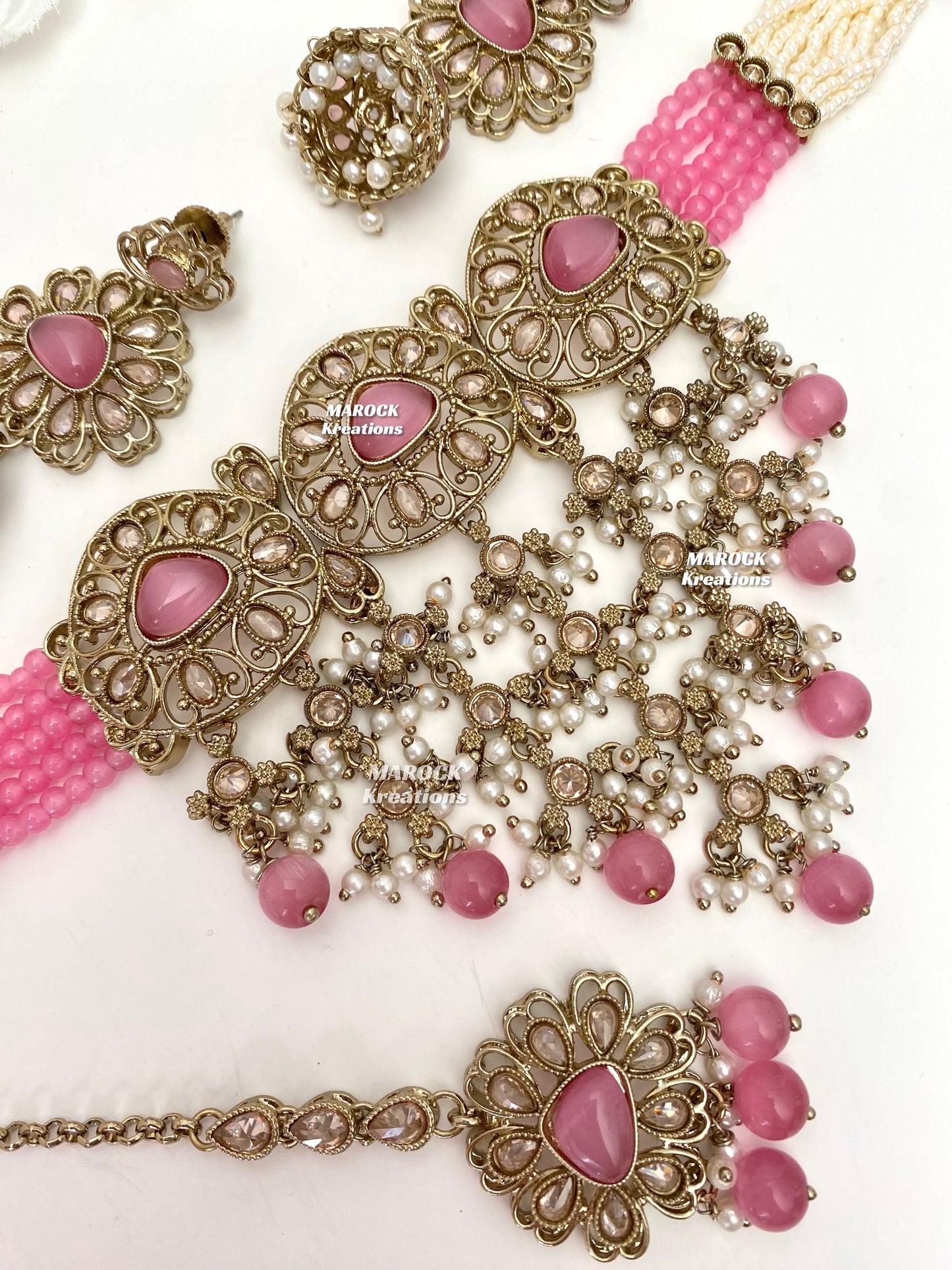 Amaira Antique Gold Polki choker set
