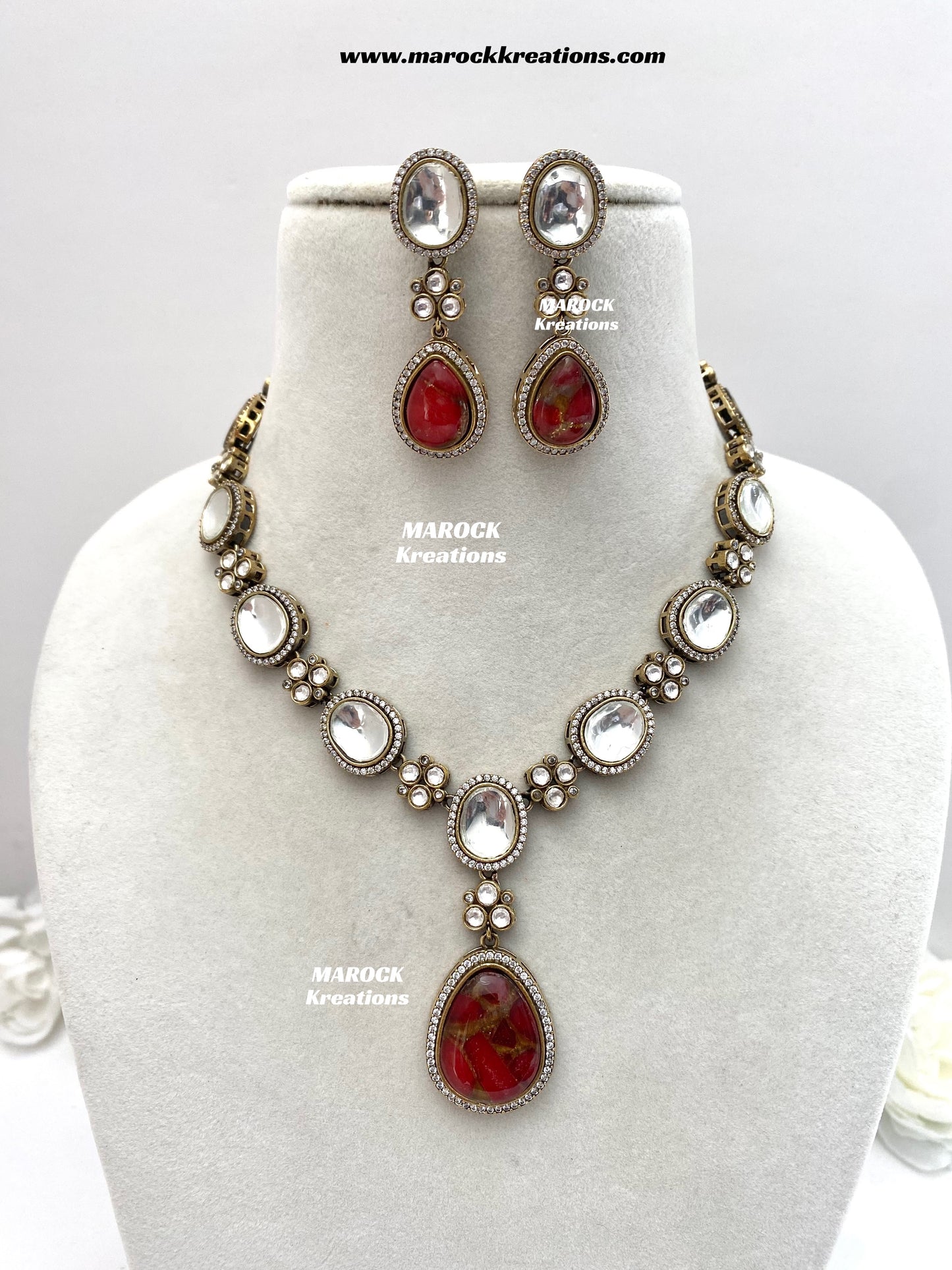 Sanjida Tyani inspired Victorian Kundan Statement Necklace set