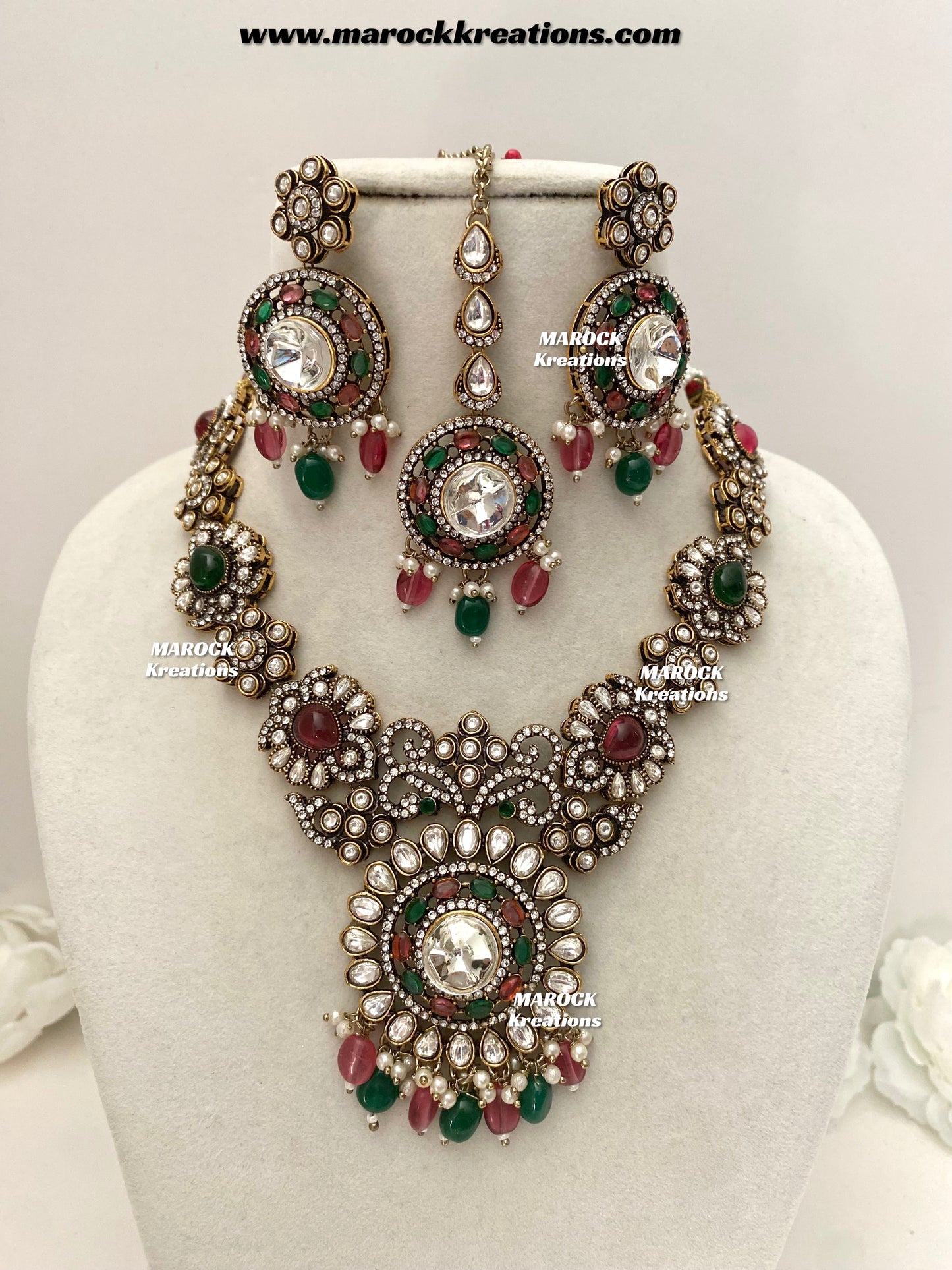Luna Sabyasachi inspired Victorian Kundan Statement necklace set