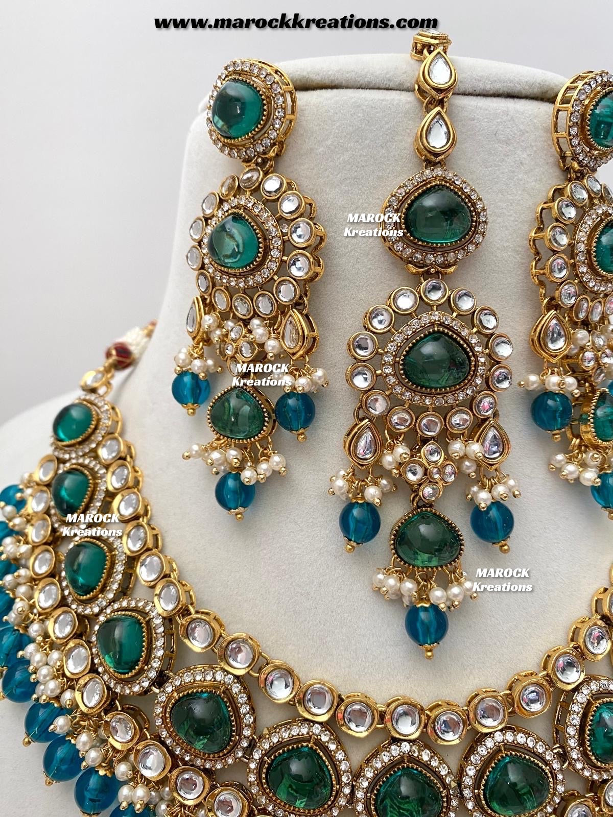 Harsha Premium Quality Kundan and Monalisa stone Statement Necklace set
