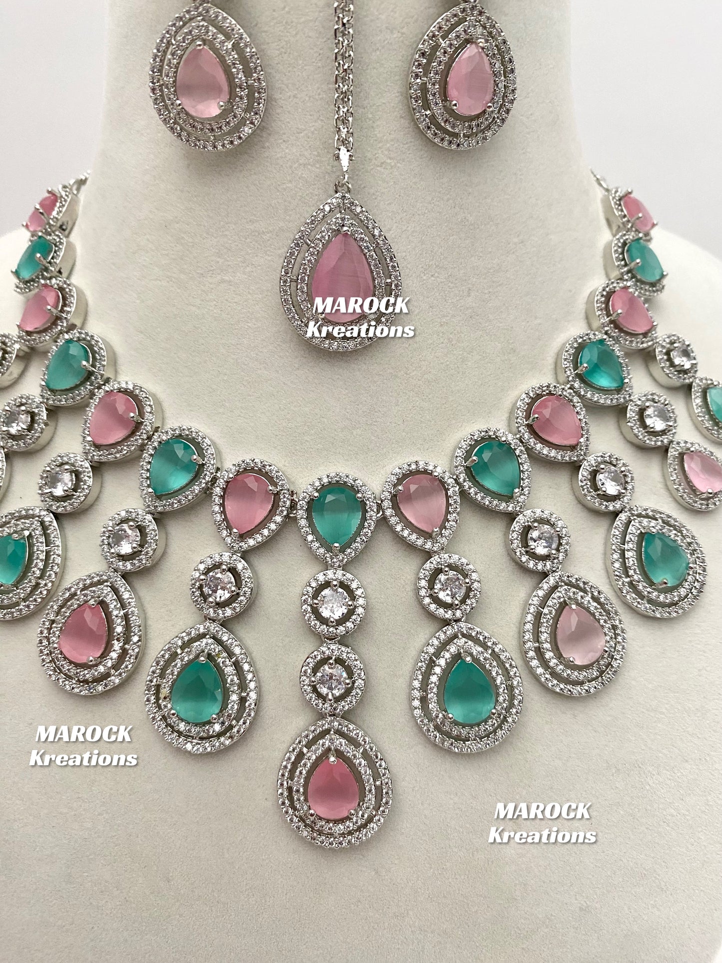 Soha American Diamond Necklace set