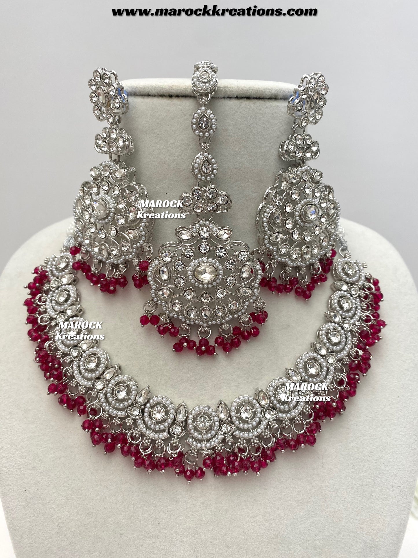 Silver Stone Necklace set