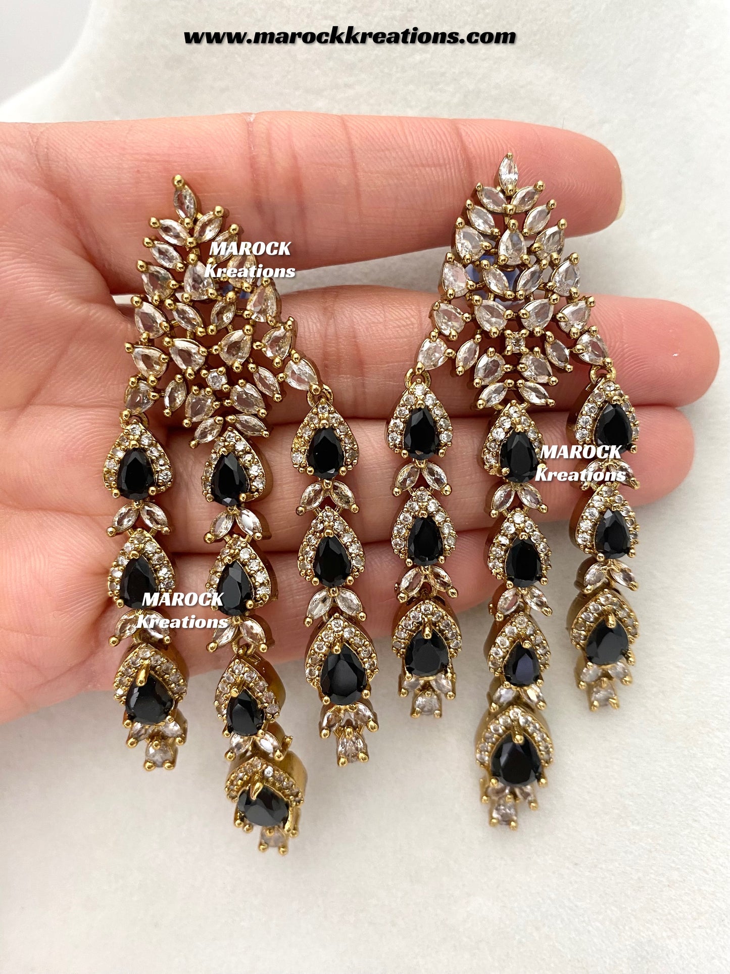 Naima Antique Gold American diamond Statement Necklace set