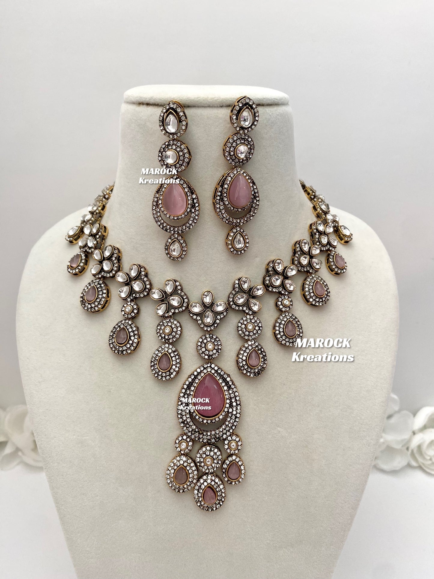 Sanjna Victorian Kundan Statement Necklace set