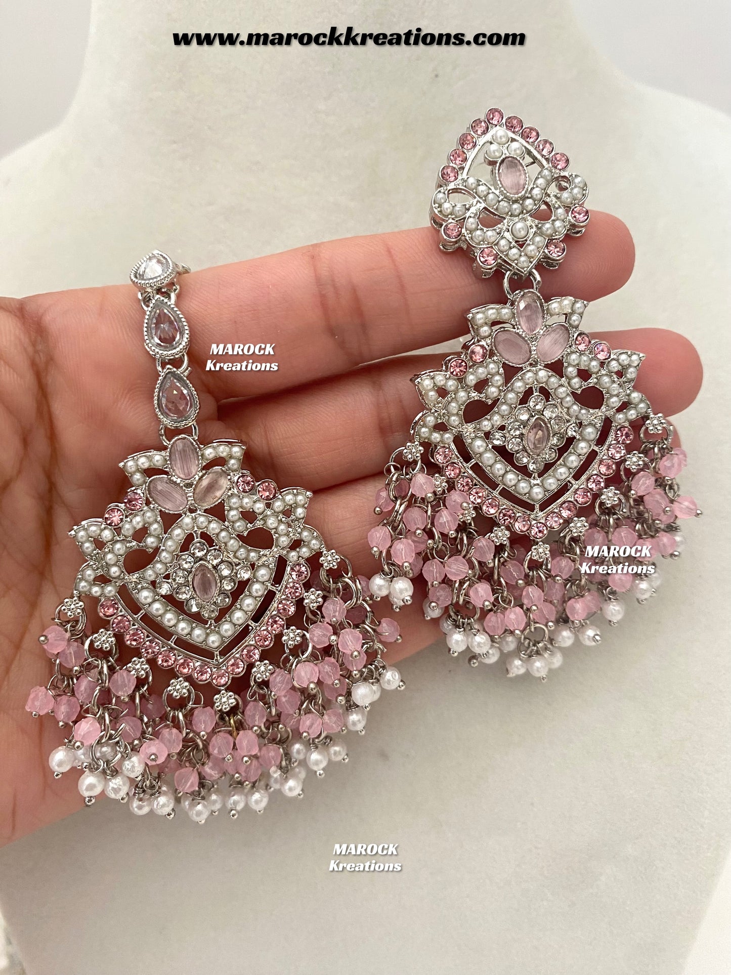 Aisha Silver Pakistani Necklace set with Passa/Jhoomer