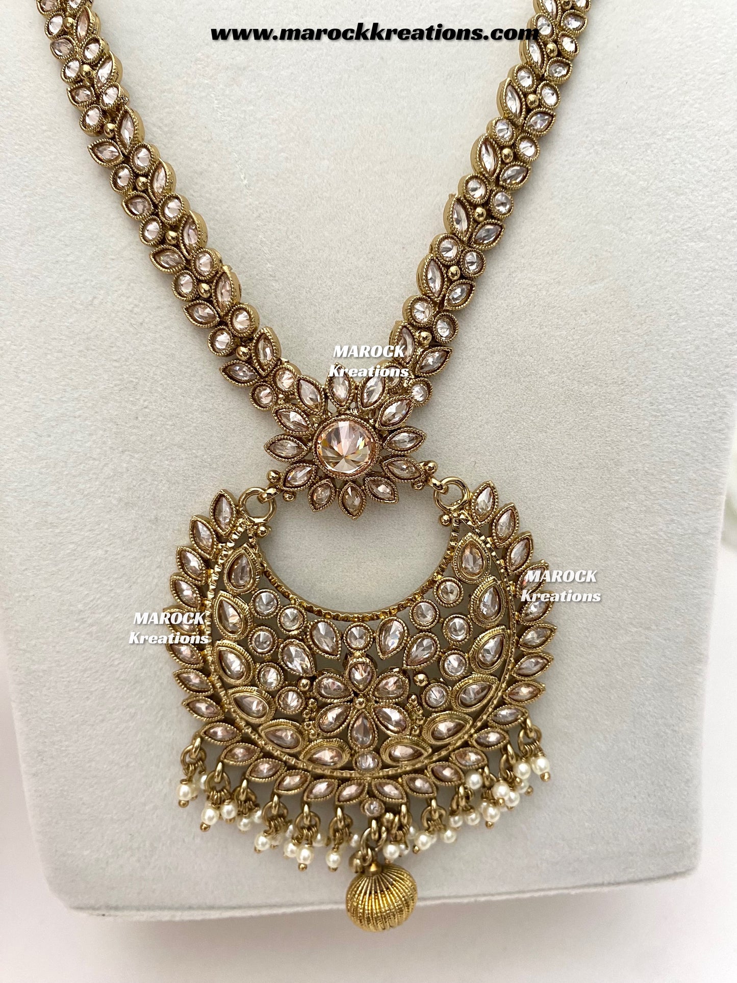 Shefali Premium Quality Polki Statement Rani haar set