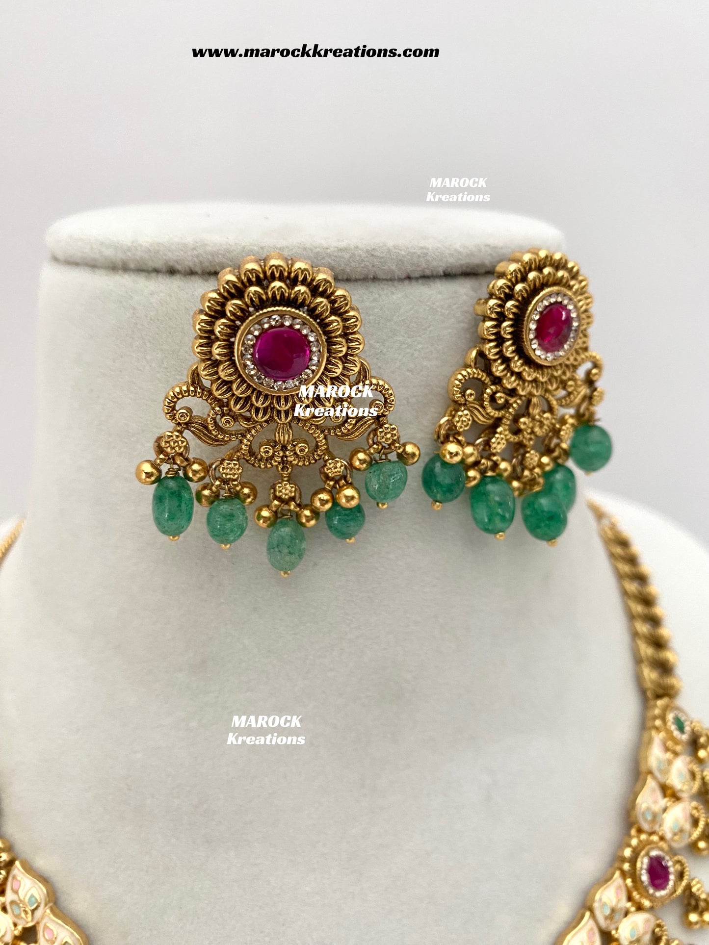Mayuri Premium Quality Gold Plated Meenakari Rajwadi Necklace set