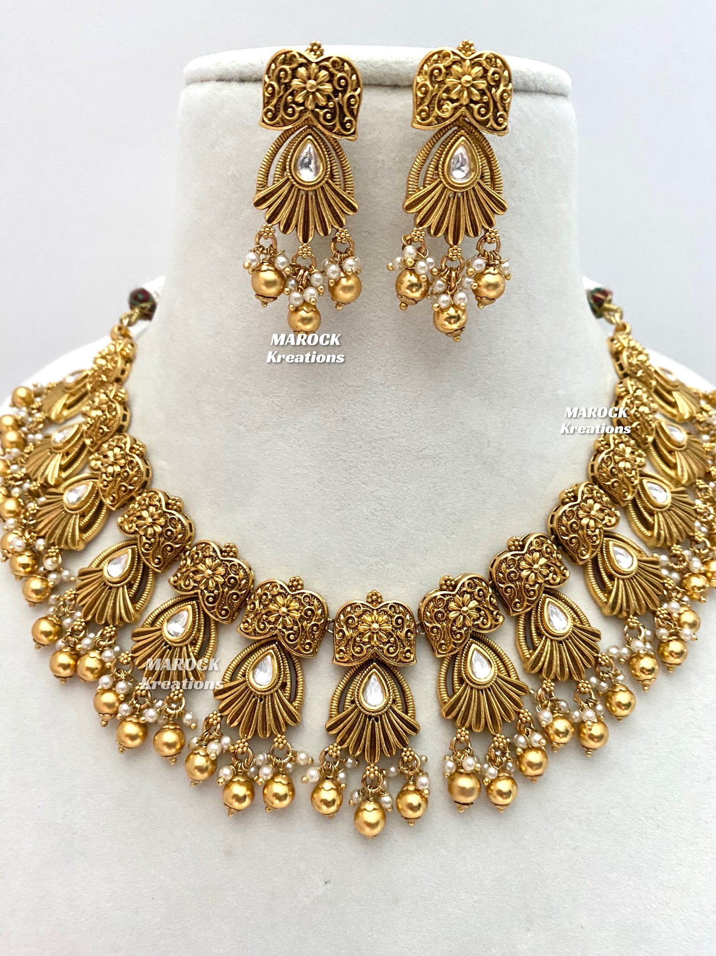 Rakul Premium Quality Gold plated Kundan Necklace set