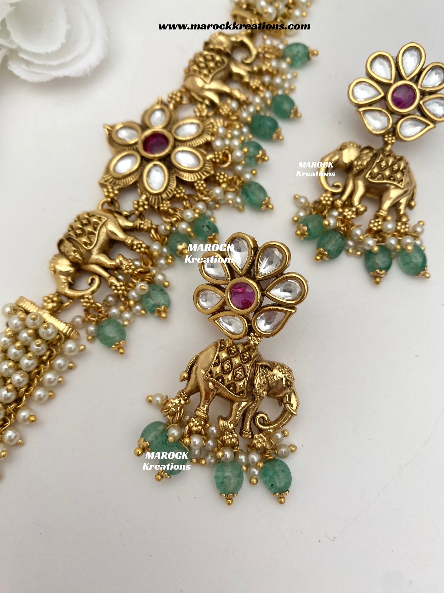 Rashmika Premium Quality exclusive Gold Plated Meenakari Rajwadi choker set