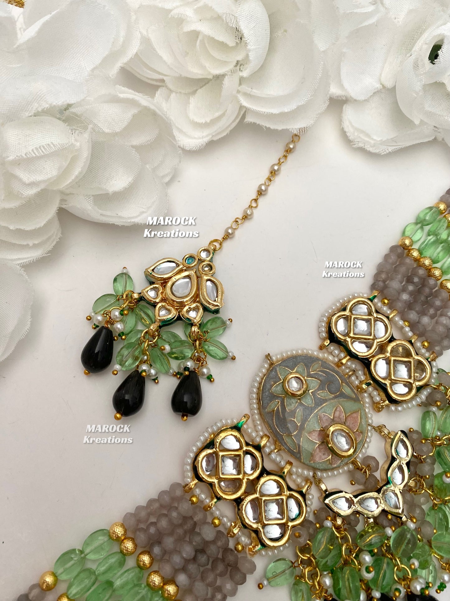 Brinda Premium Quality Kundan Meenakari Statement Choker set