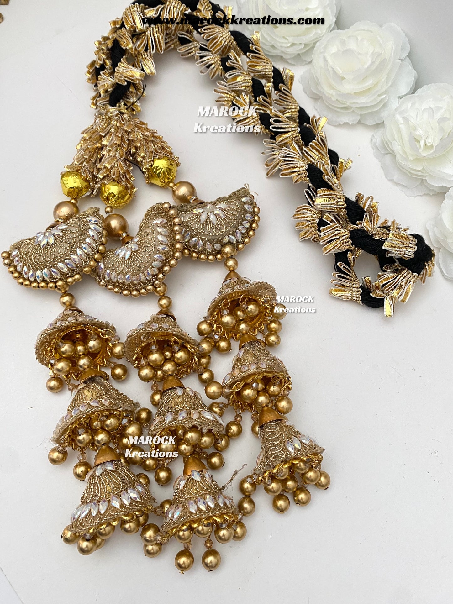 Traditional gotta patti Parandi with lace /Hair dori/Jago braid accessories