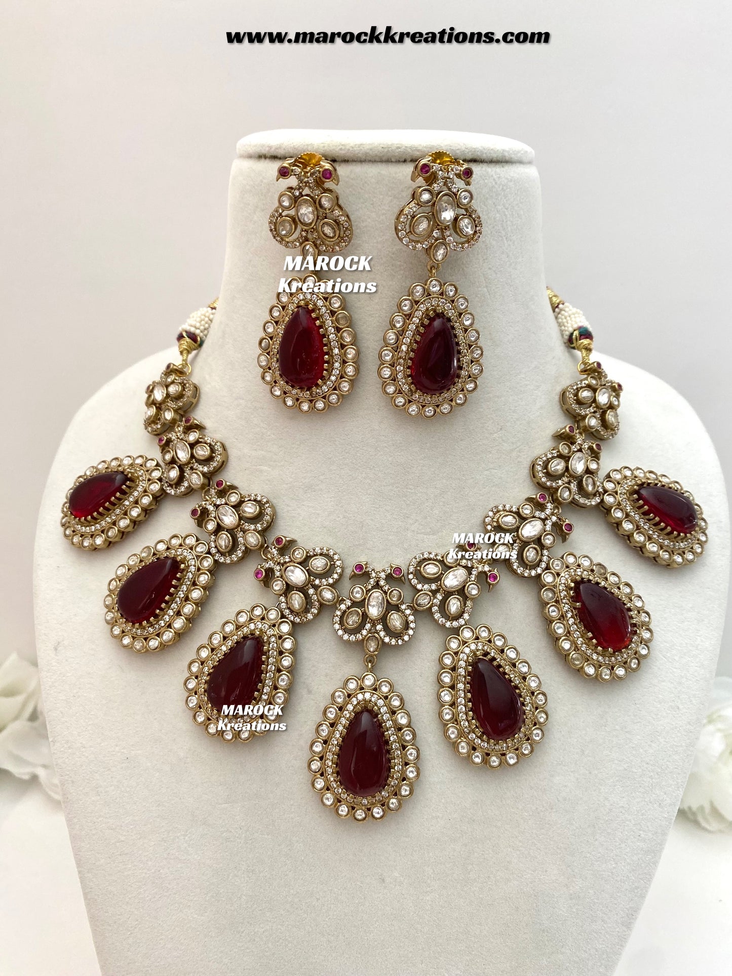 Roselina Sabyasachi inspired Premium Quality Moissanite Kundan Statement Necklace set