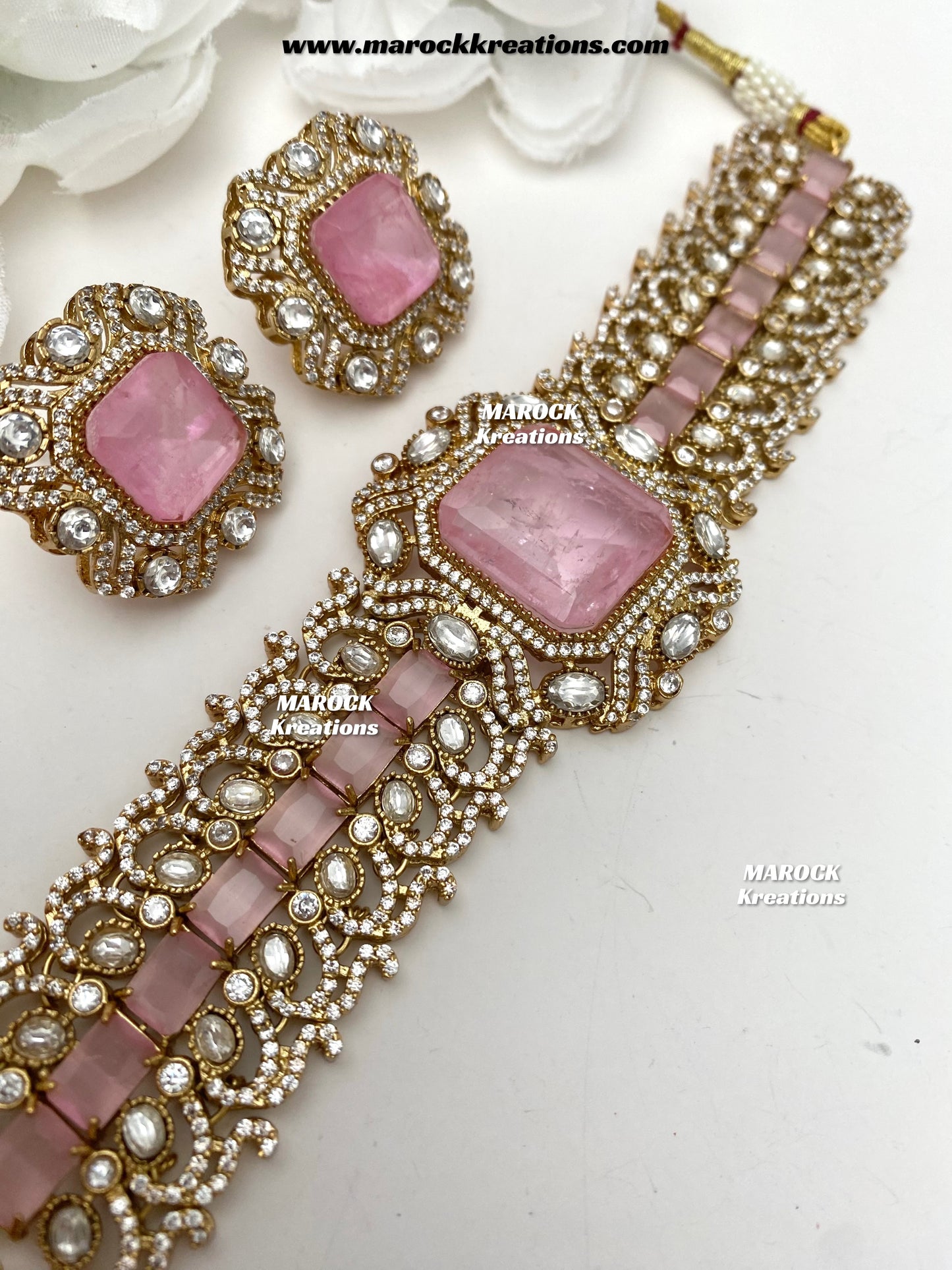 Paloma Sabyasachi inspired Premium Quality Moissanite Kundan and American Diamond choker set