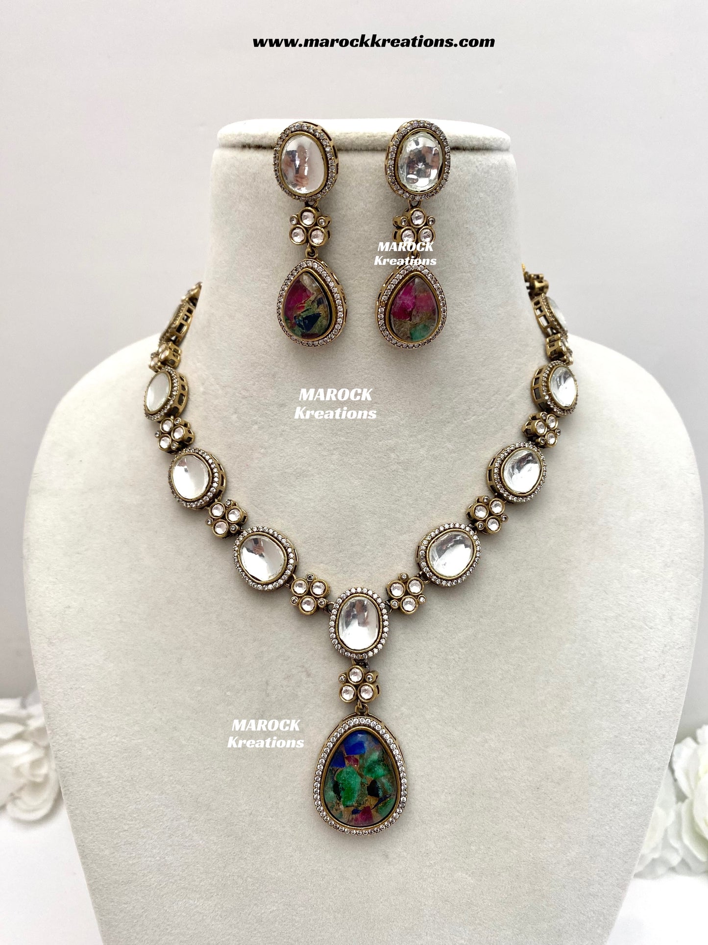 Sanjida Tyani inspired Victorian Kundan Statement Necklace set