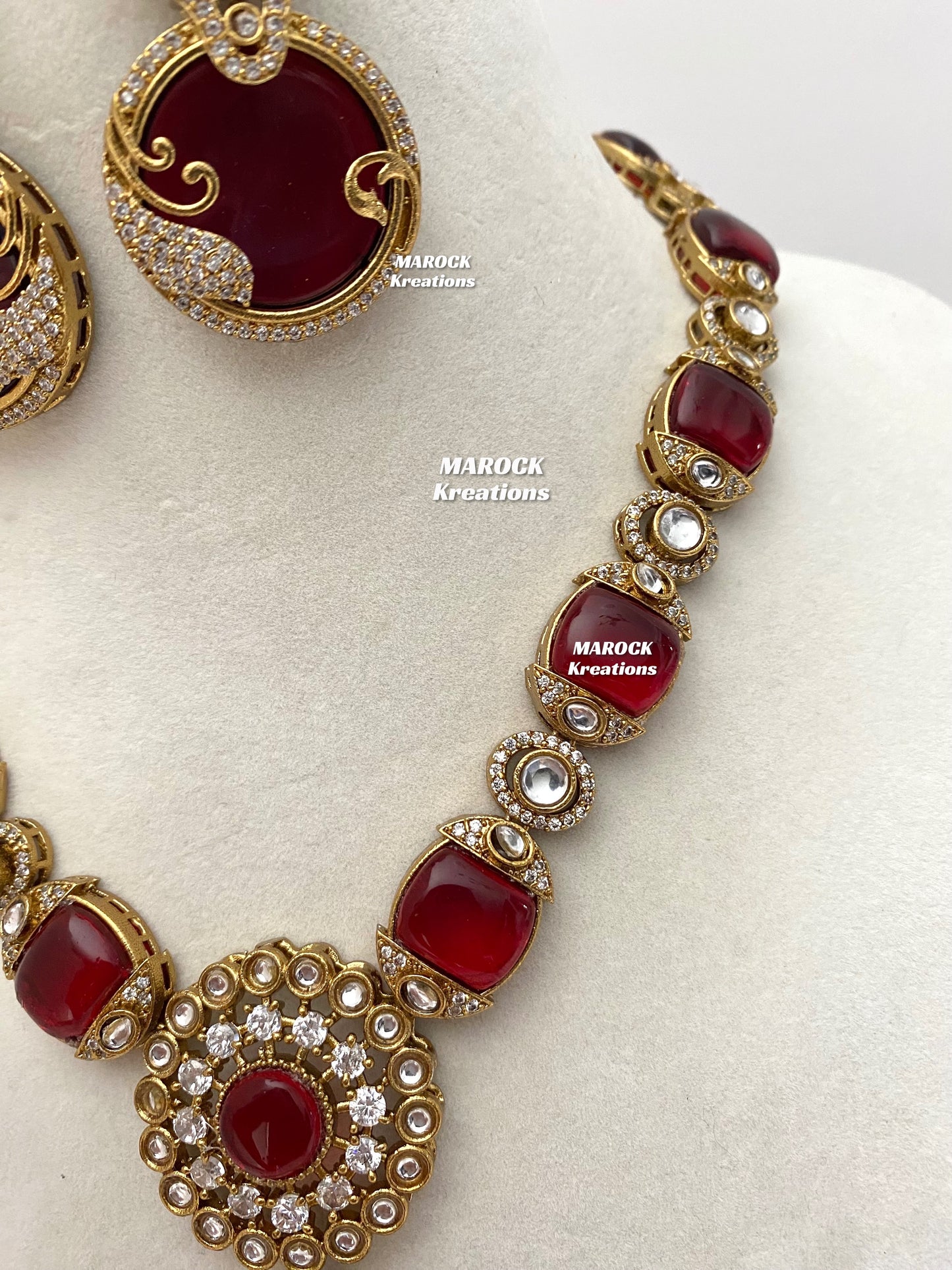 Haniya Sabyasachi inspired Premium Quality Moissanite Kundan Statement Necklace set