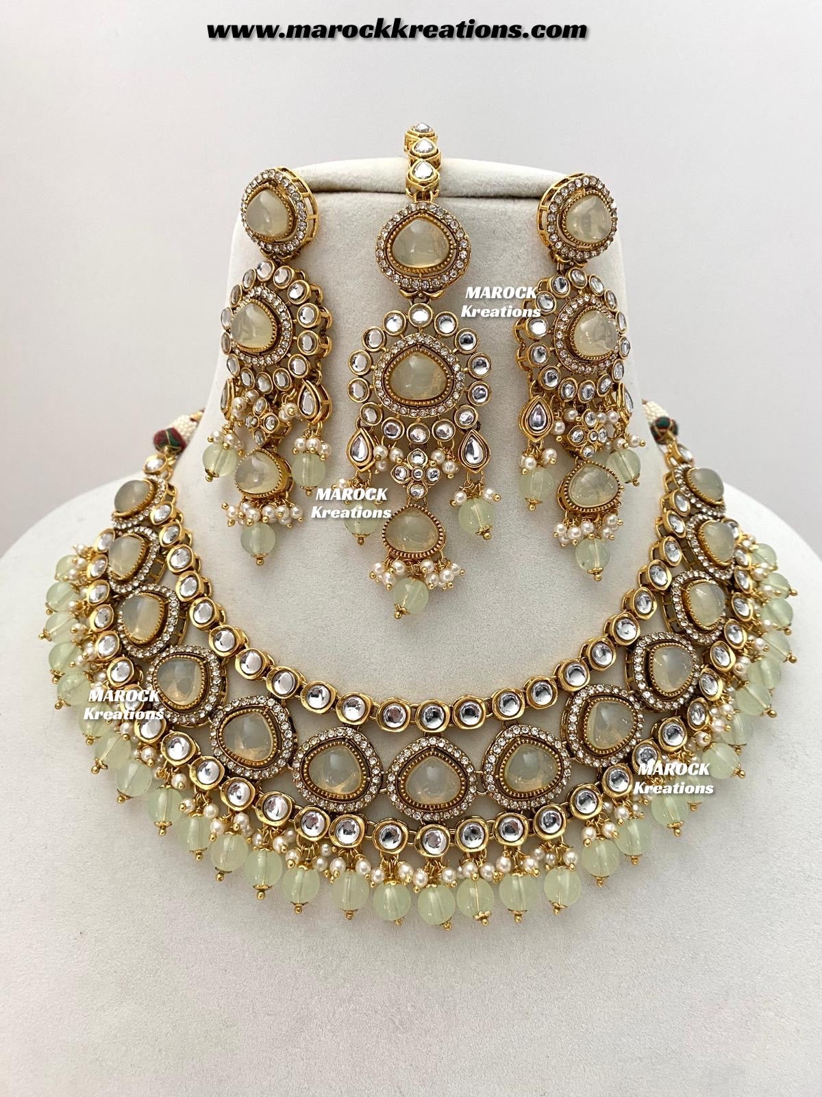 Harsha Premium Quality Kundan and Monalisa stone Statement Necklace set