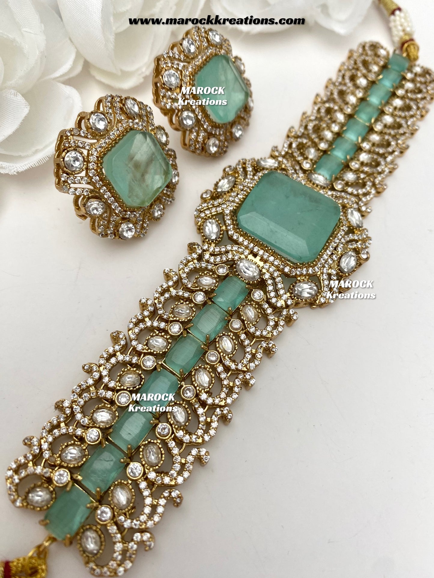 Paloma Sabyasachi inspired Premium Quality Moissanite Kundan and American Diamond choker set