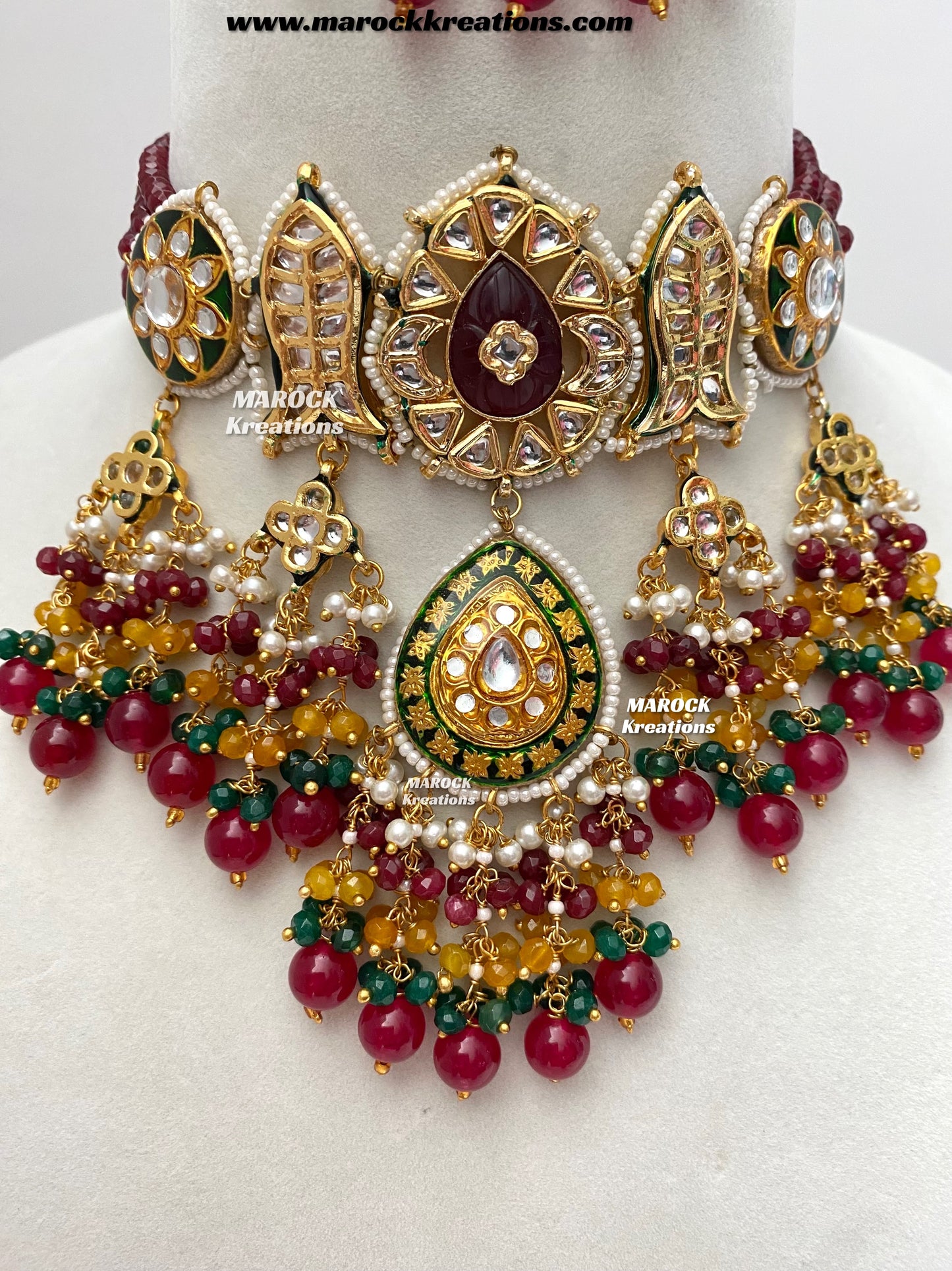 Jannat Premium Quality Kundan Meenakari Statement Choker set