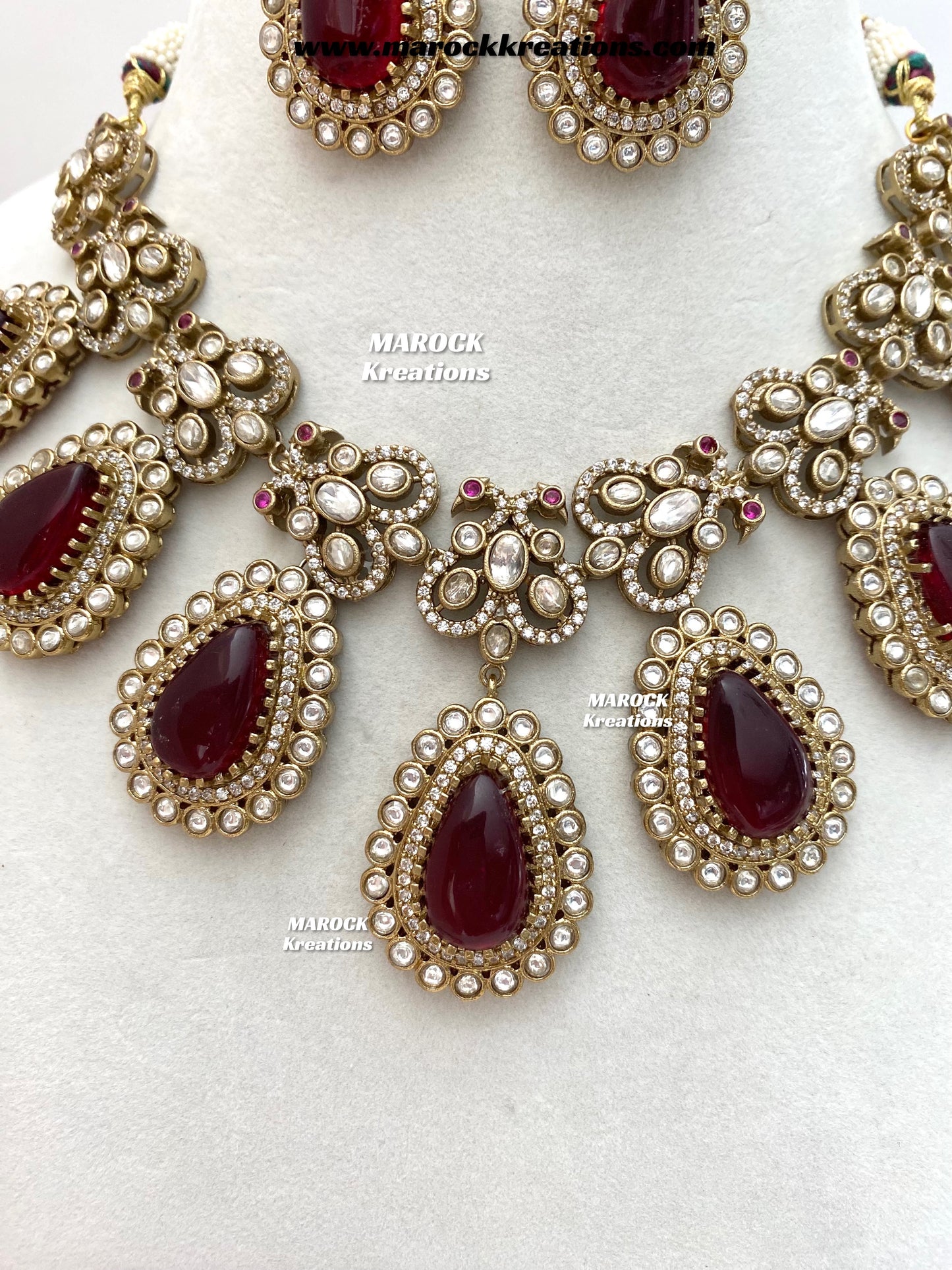 Roselina Sabyasachi inspired Premium Quality Moissanite Kundan Statement Necklace set