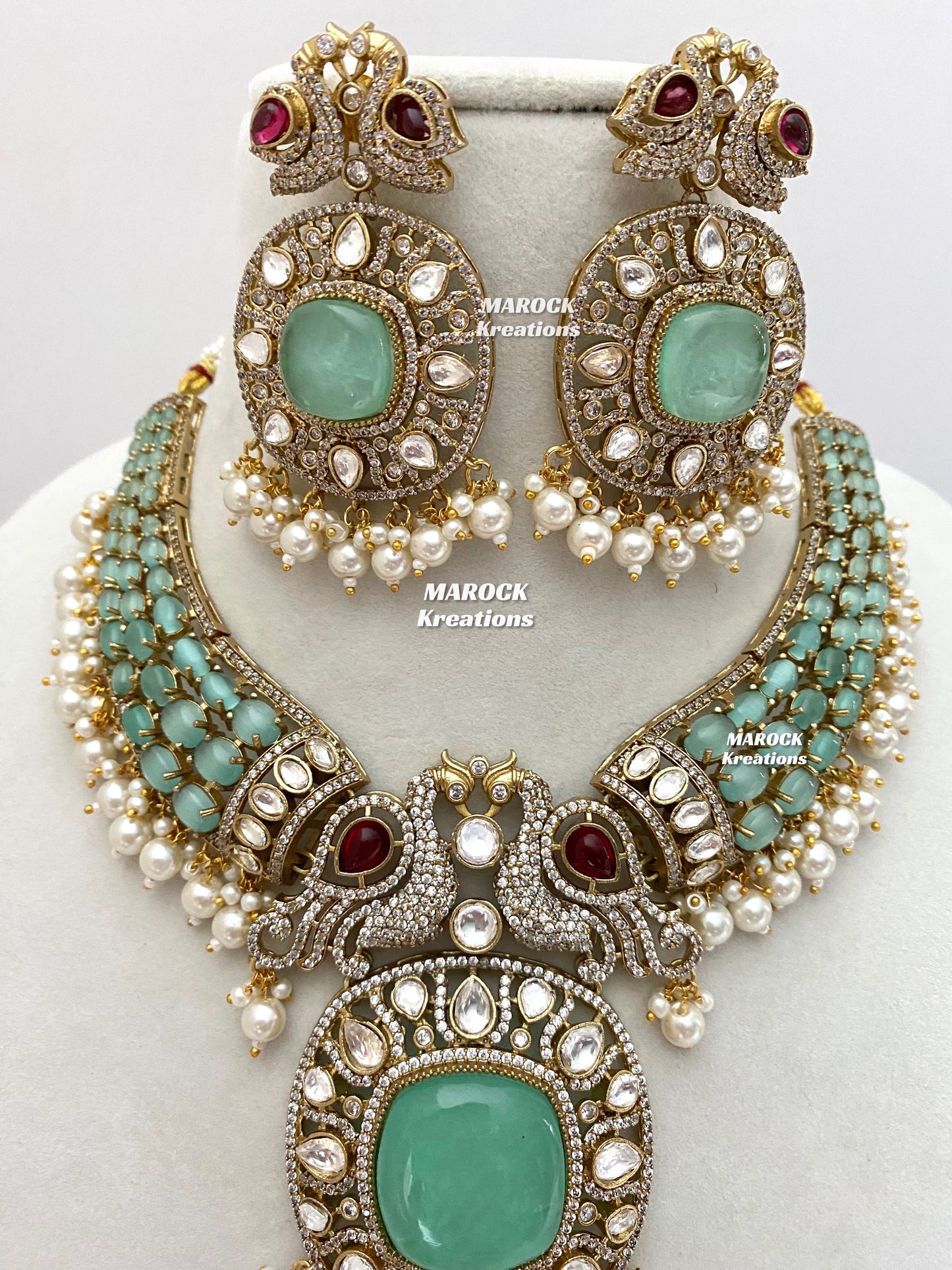 Ravina Tandon Bollywood style Sabyasachi inspired Premium Quality Moissanite Kundan Necklace set