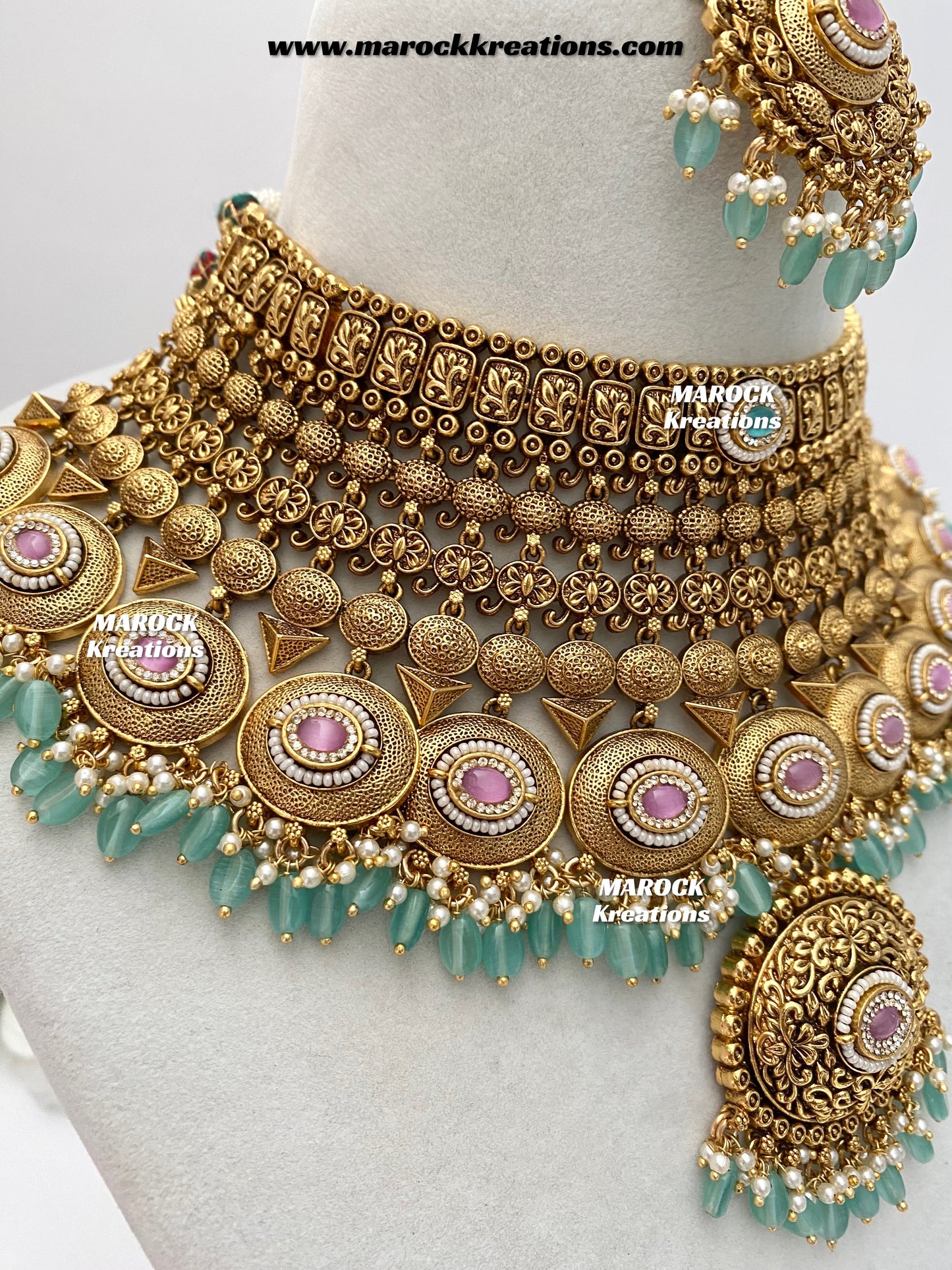 Aastha Premium Quality Gold Plated Bridal set