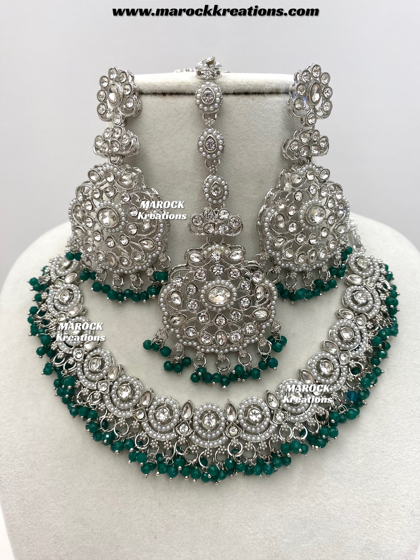 Silver Stone Necklace set