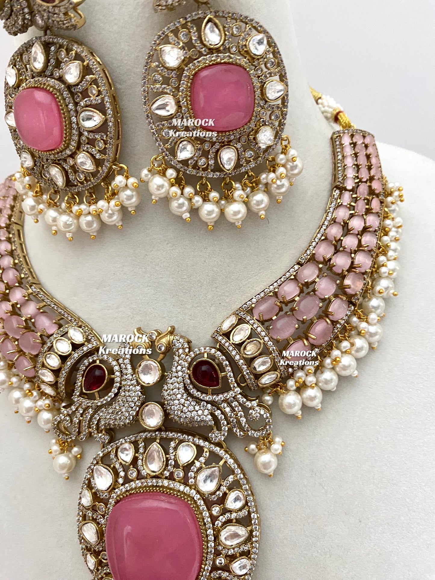 Ravina Tandon Bollywood style Sabyasachi inspired Premium Quality Moissanite Kundan Necklace set