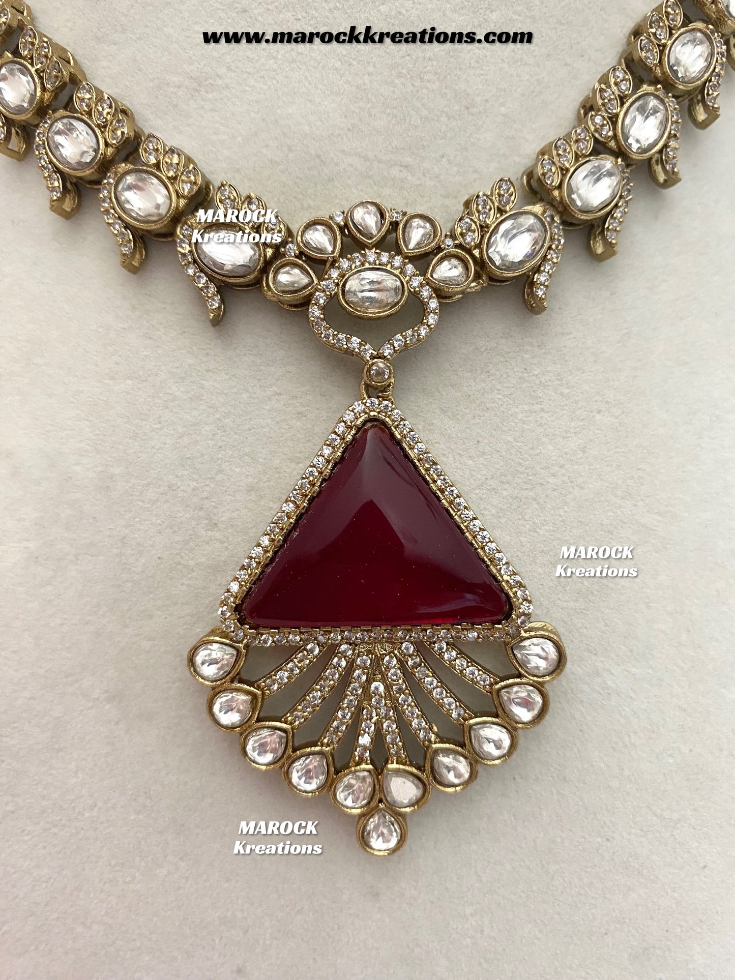 Tabbu Premium quality Moissanite Kundan Statement Necklace set