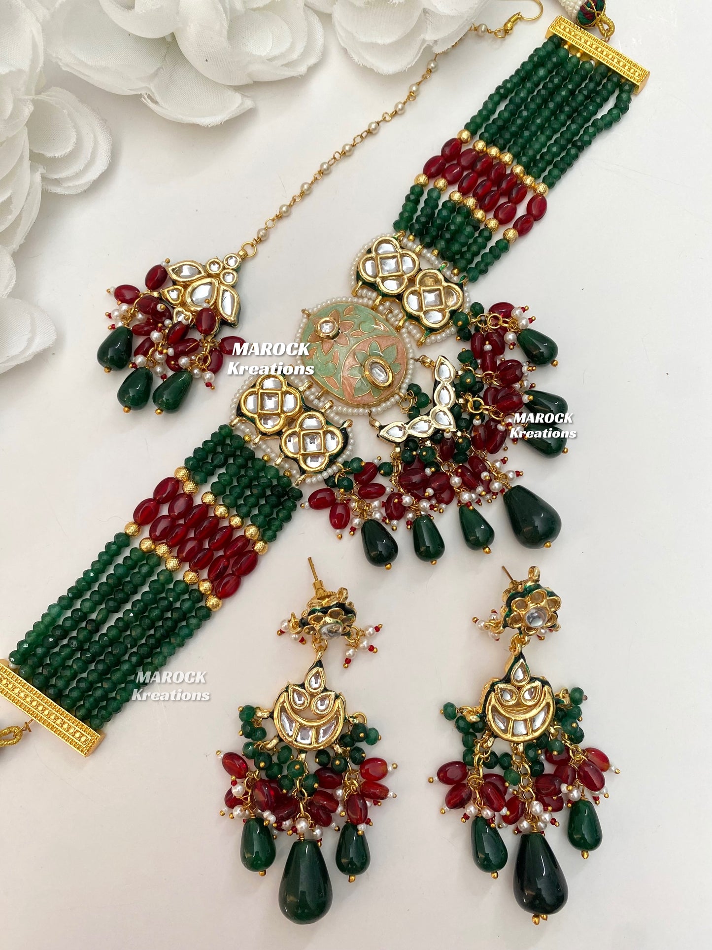 Brinda Premium Quality Kundan Meenakari Statement Choker set