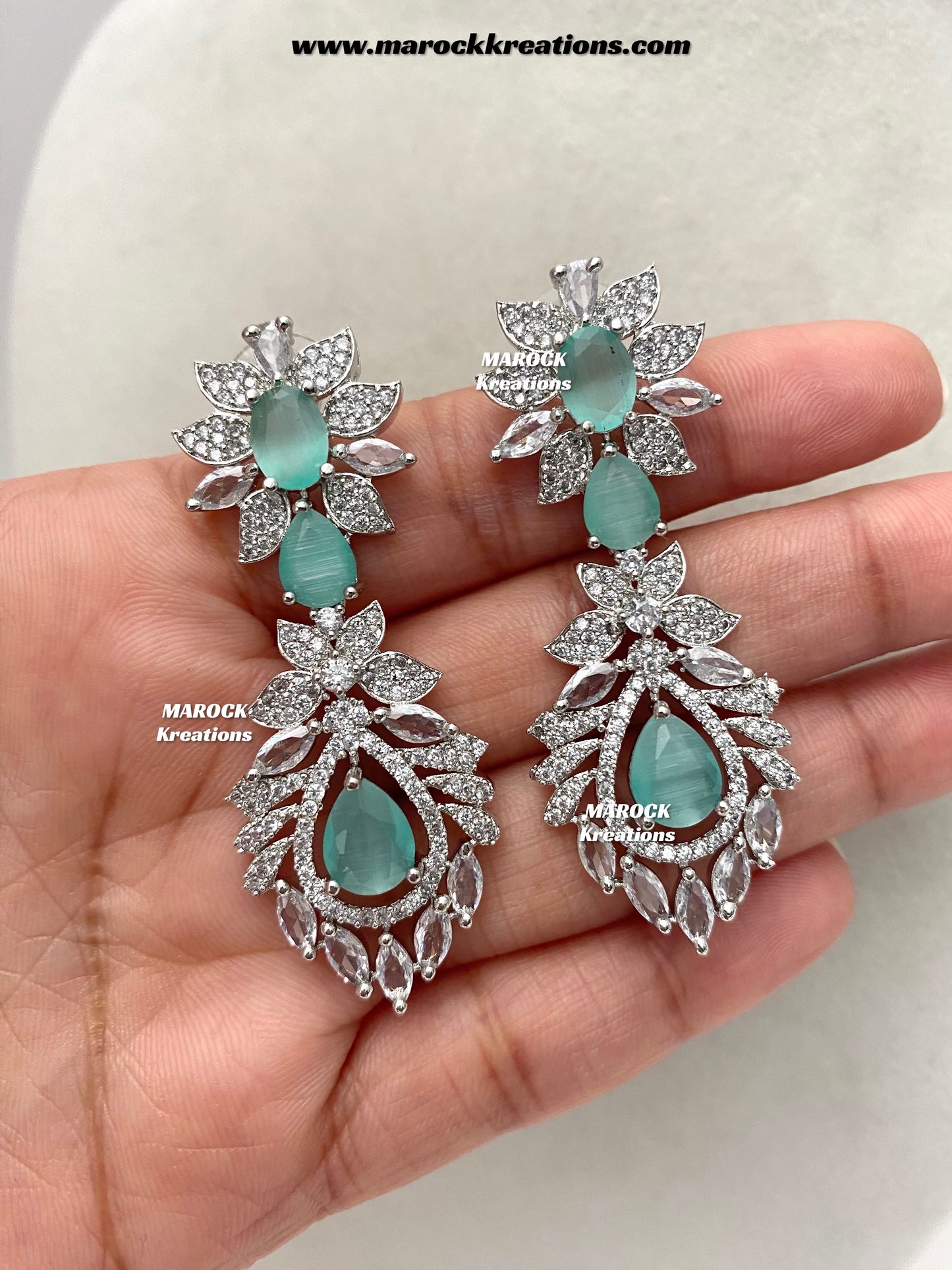 Austin Silver American Diamond Necklace set