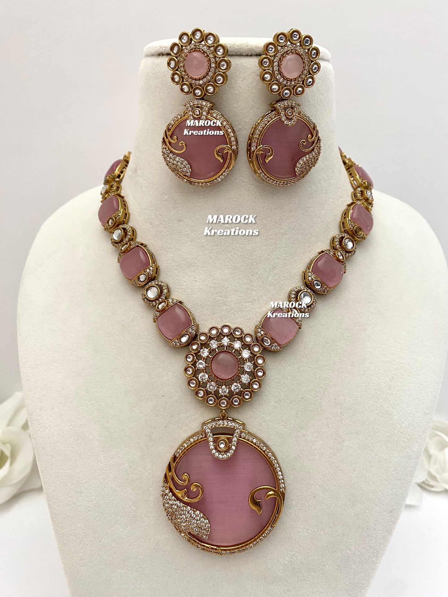 Haniya Sabyasachi inspired Premium Quality Moissanite Kundan Statement Necklace set