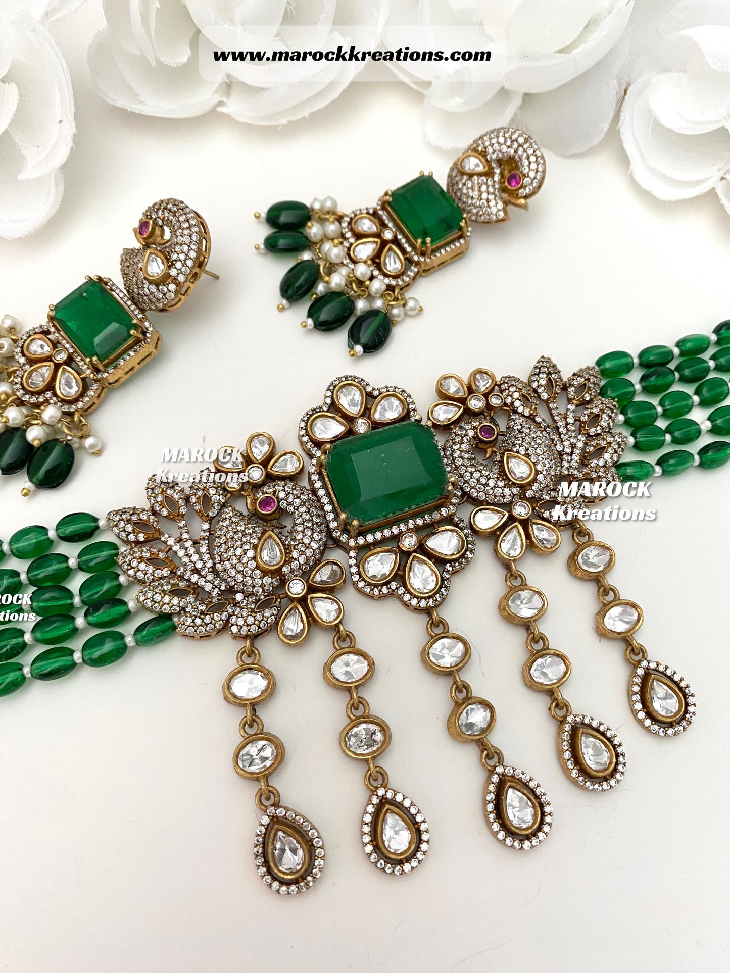 Premium Quality Tyani inspired Kundan gold plated statement choker set