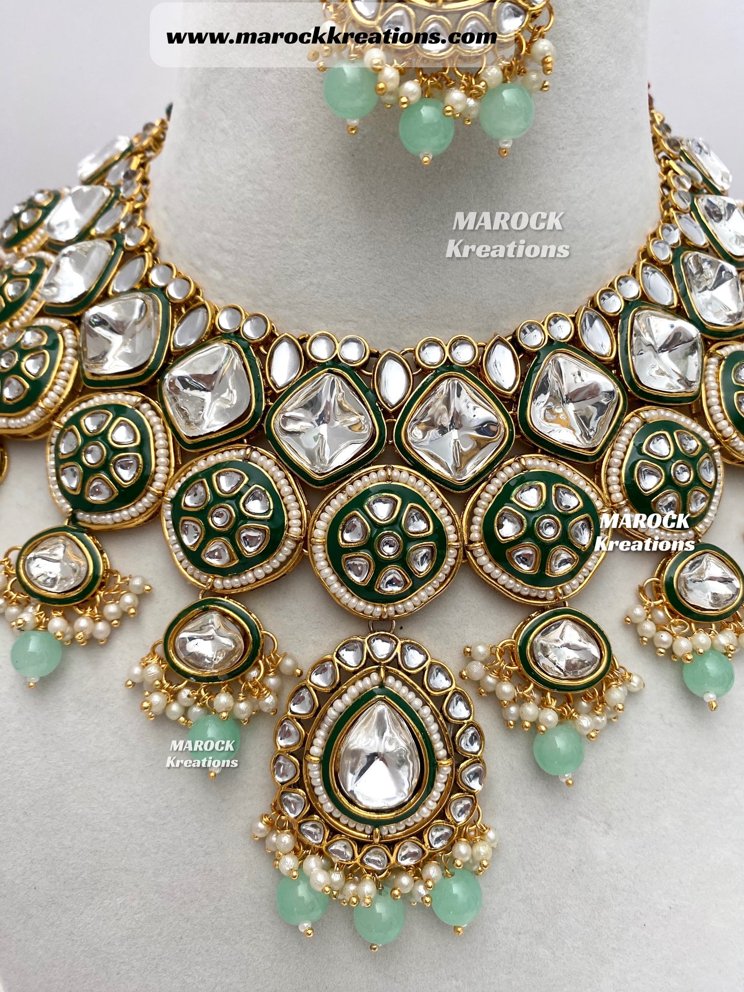 Hazel Kundan Meenakari Statement Necklace set/Bridal set