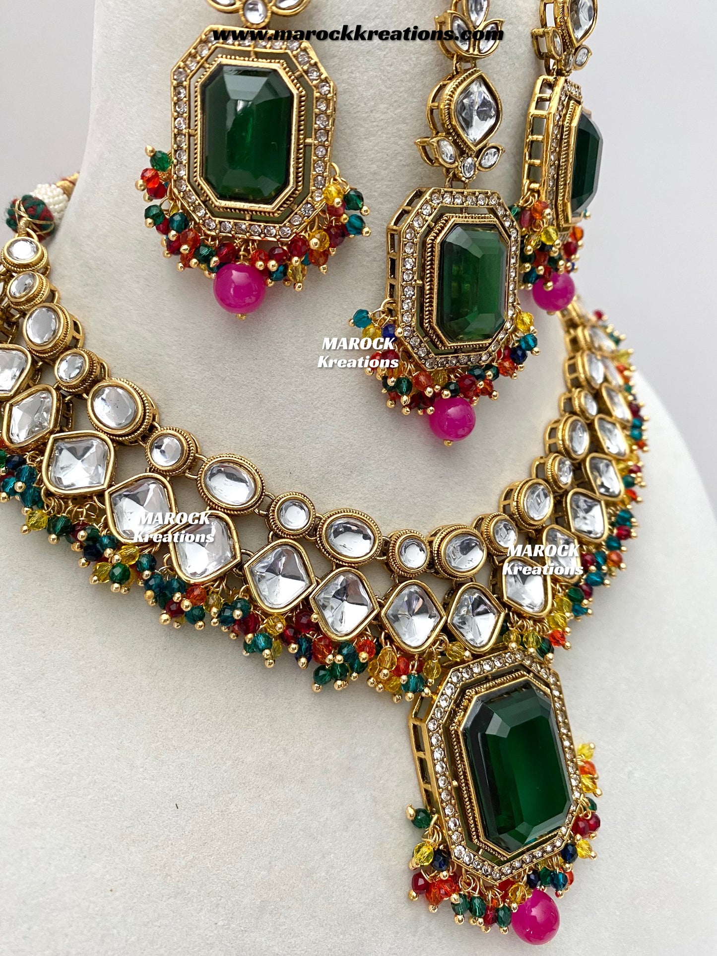 Shabnam Premium Quality Kundan Statement Necklace set