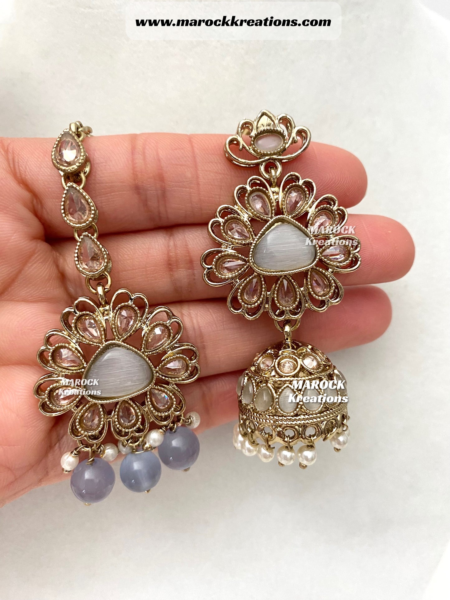 Amaira Antique Gold Polki choker set