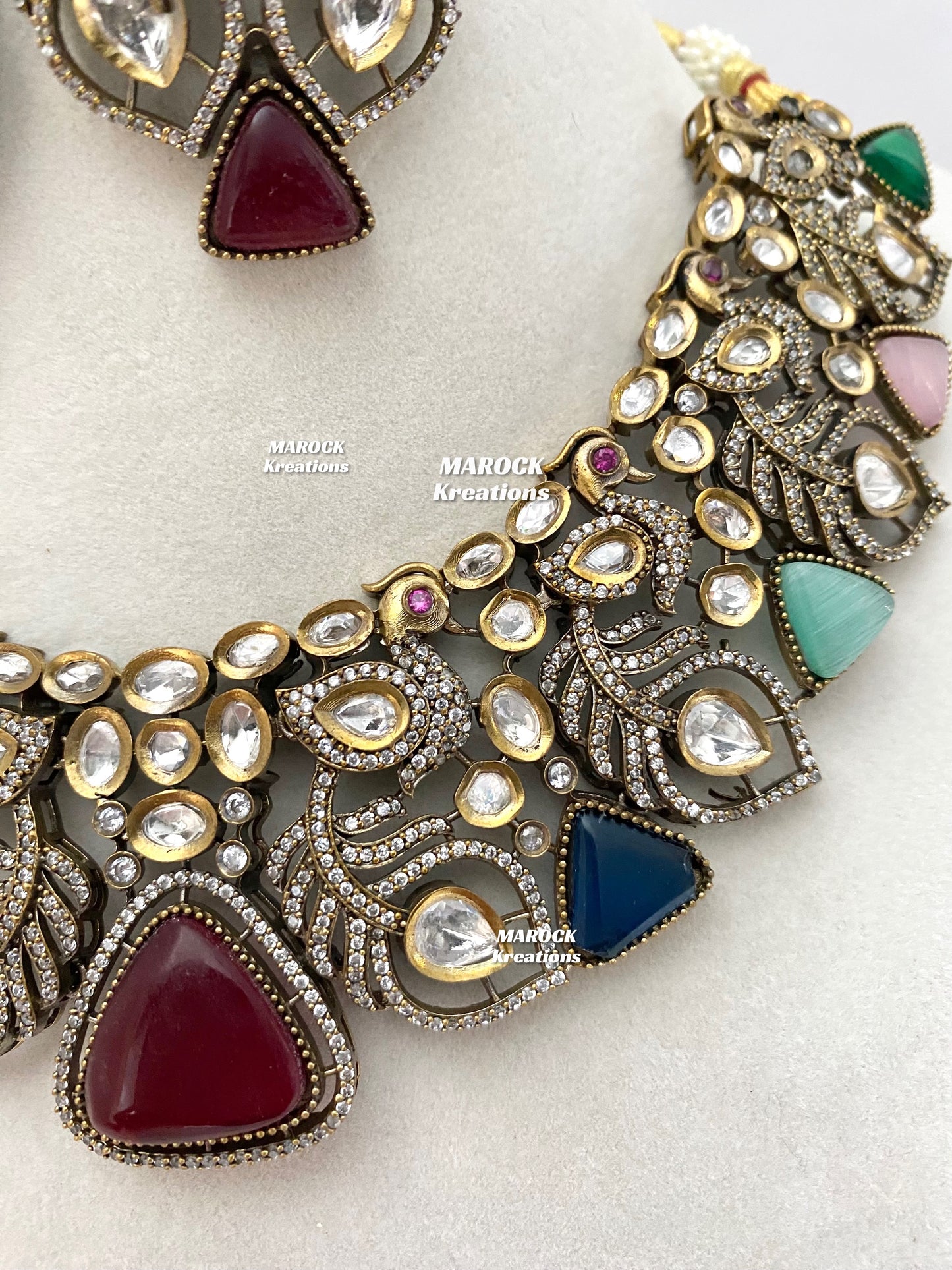 Anisha Sabyasachi inspired Premium Quality Moissanite Kundan Statement Necklace set